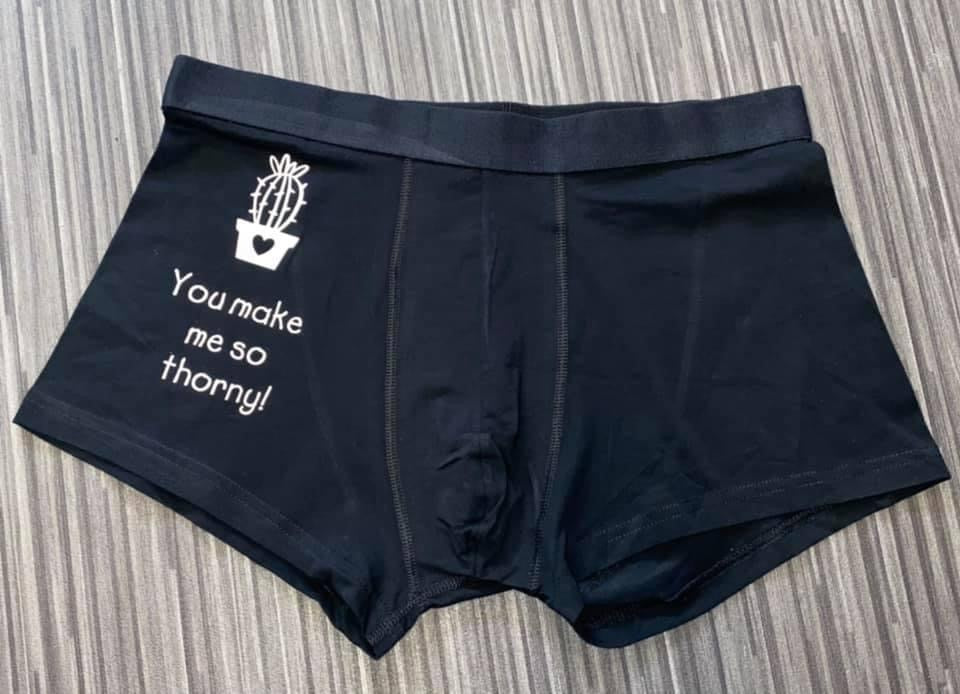 Boxer Shorts, You Make Me So Thorny, Personalised Novelty Adult Shorts, Valentines, Gifts