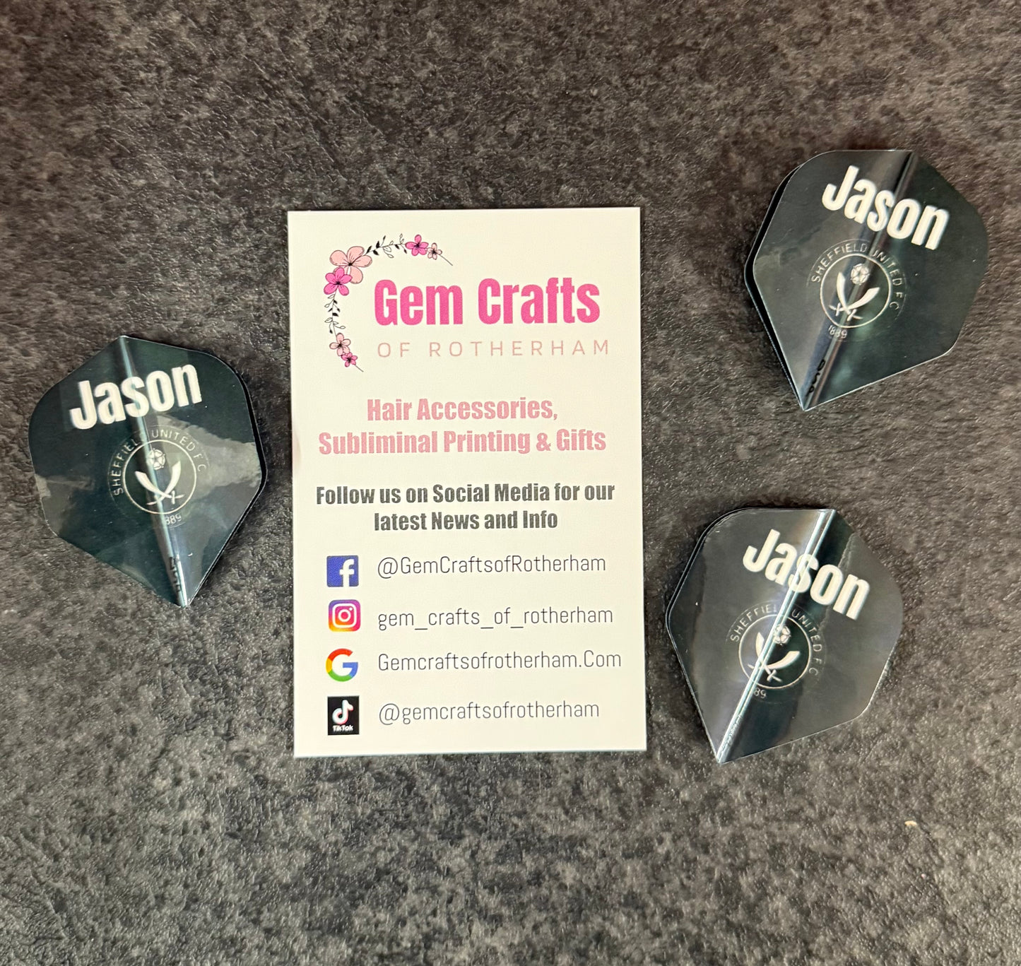 Sheffield United Black & White, Dart Flyts, Dart Flights, Set of 3, Football