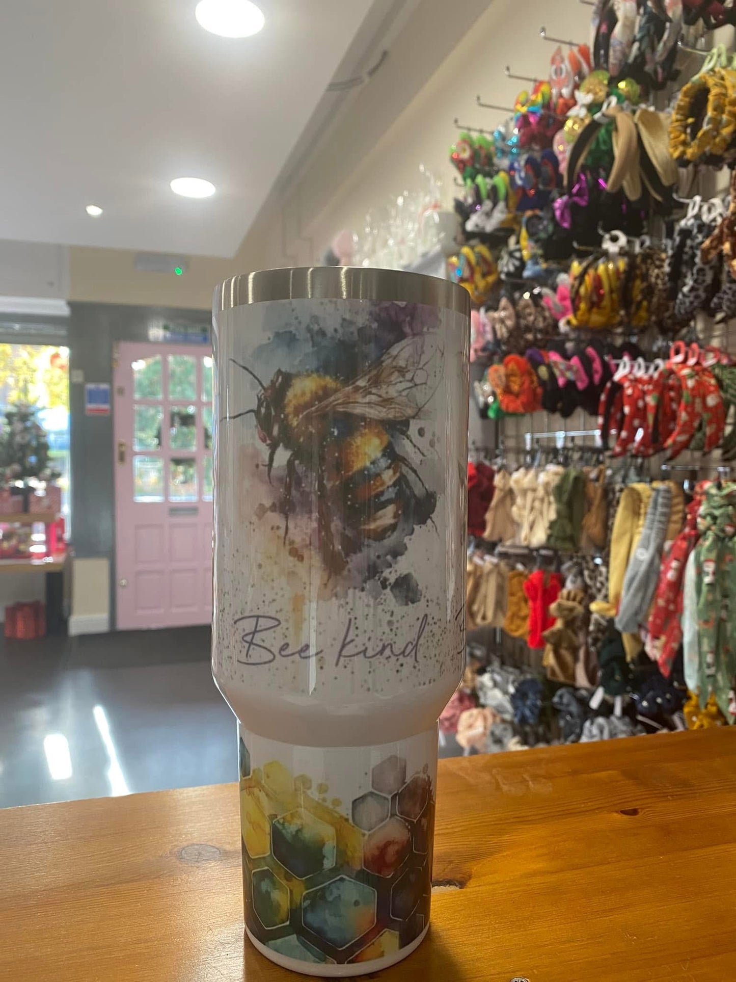 Bee, 40oz Tumbler, 1.1 Litre, Insulated, Stainless Steel, Hot & Cold use, Bee Kind, Bee Happy, Bee Sweet