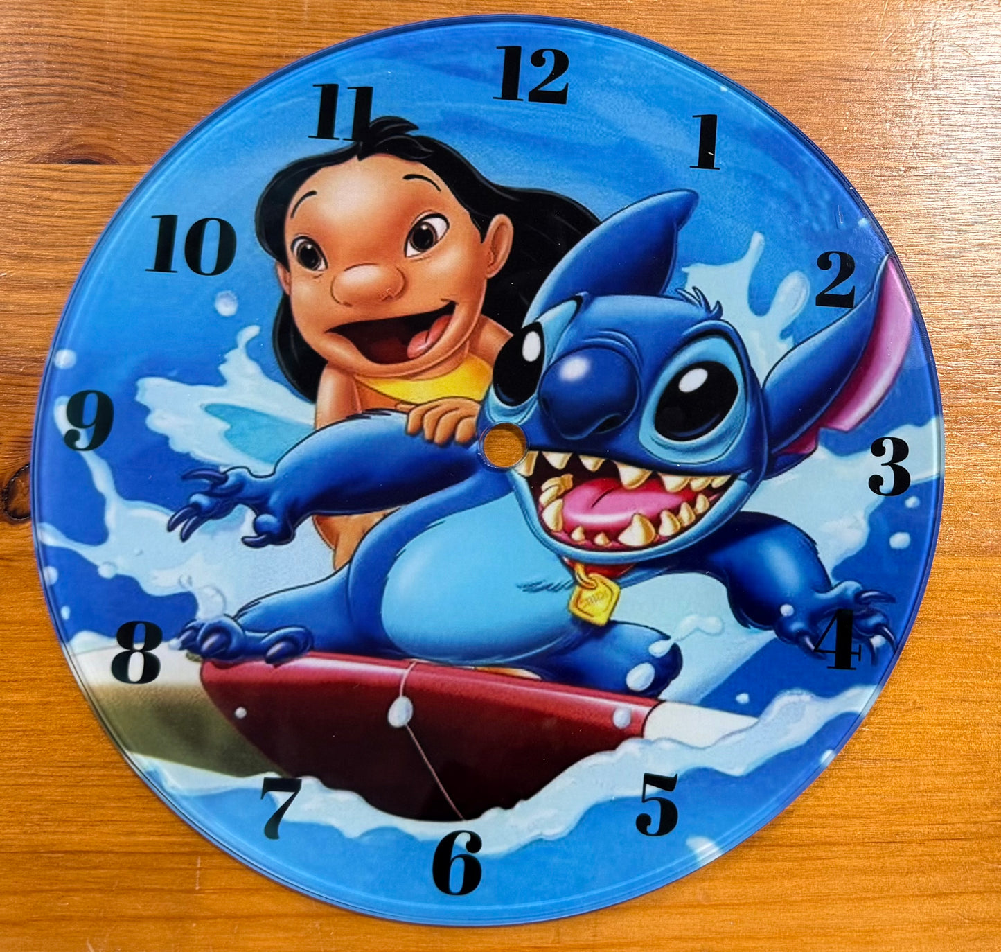 Stitch Design, Toughened Glass Clock, Surfing