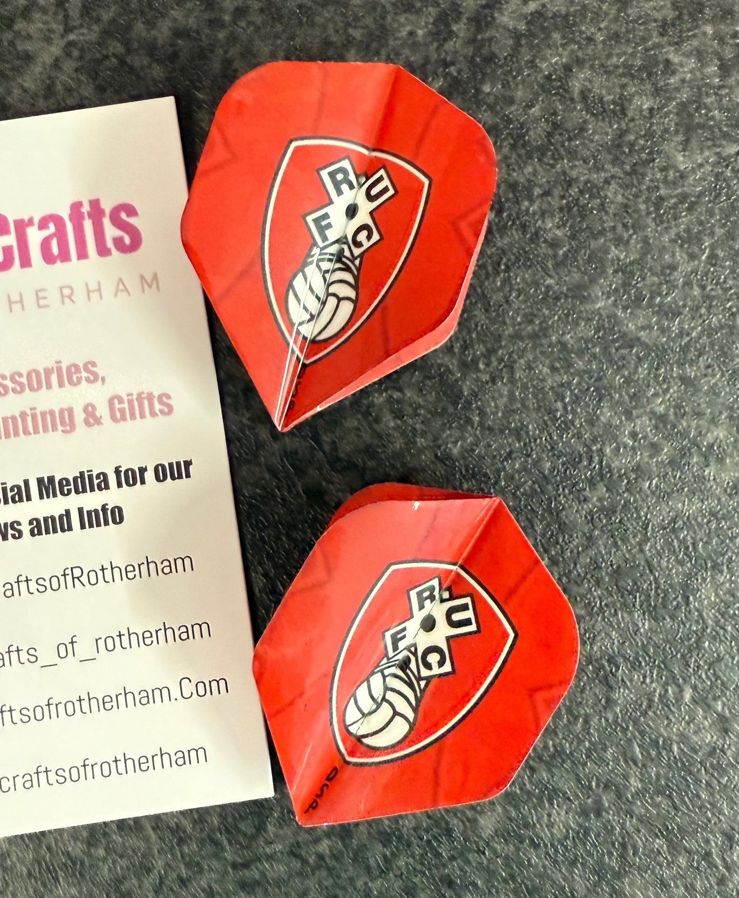 Dart Flyts, Dart Flights, Set of 3, Football, Rotherham, RUFC