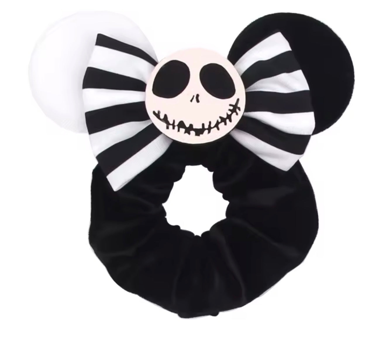 Mouse Ear Velvet Scrunchie, Jack Skeleton, Nightmare before Christmas, Fun