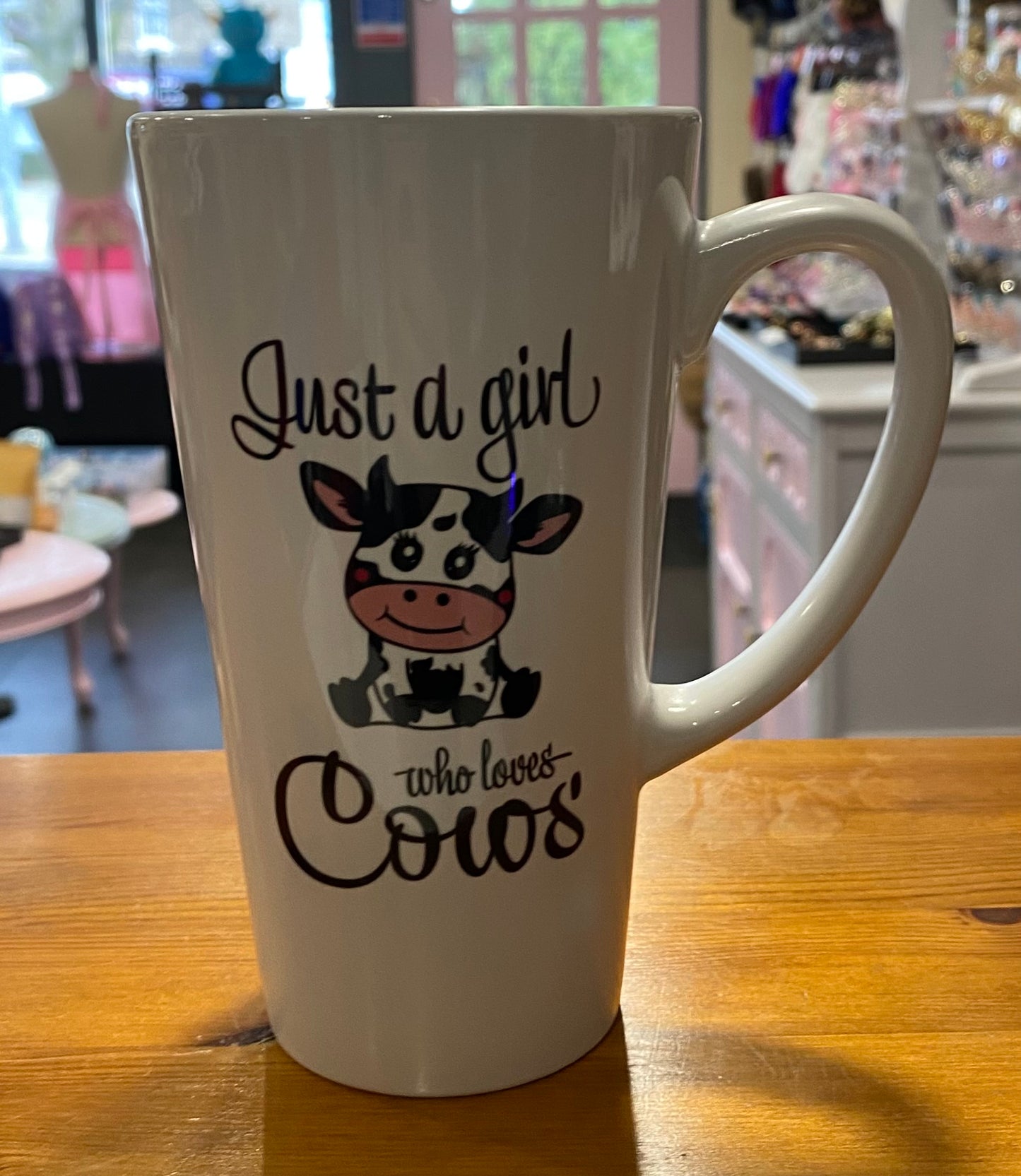 Highland Cow, Latte, 17oz, Large, Ceramic Mug, Personalised