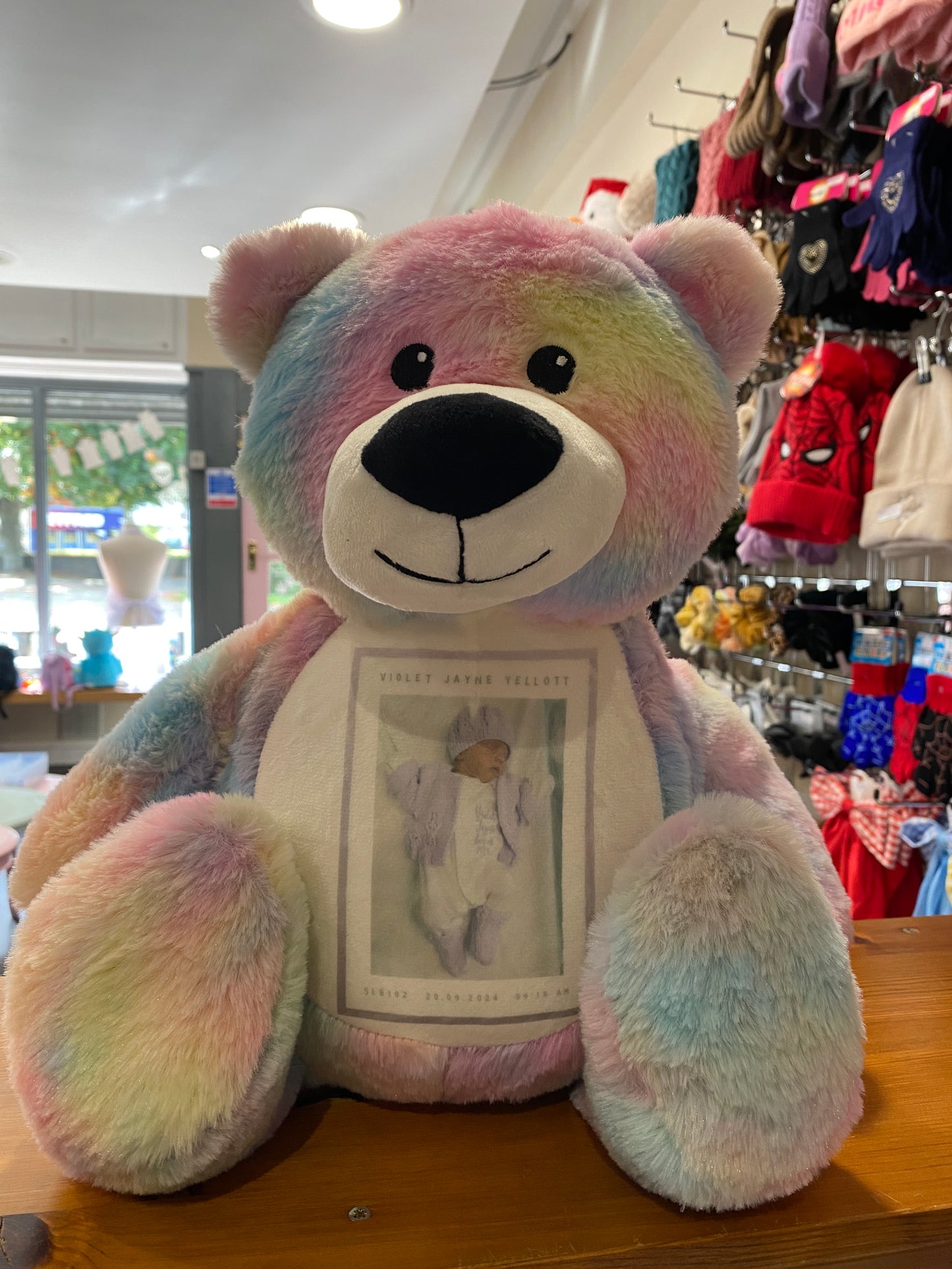 Tye Dye Bear, Tummi Bear, Personalised Soft Toy