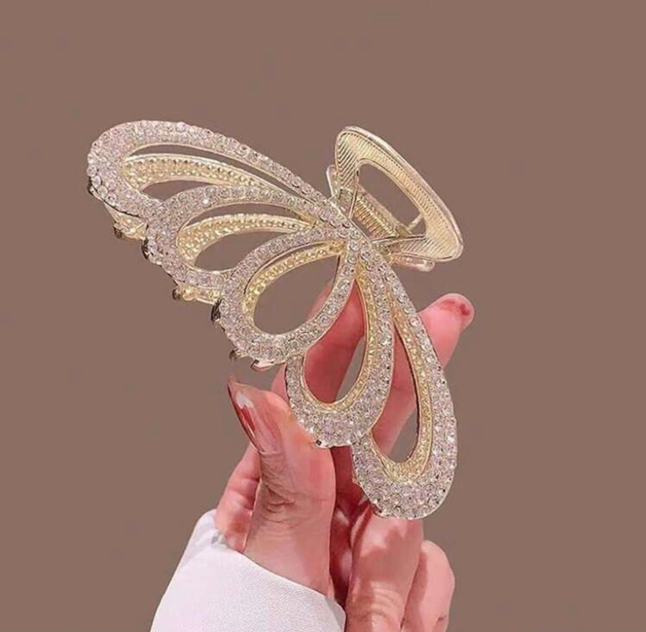 Large Shell Diamanté Claw Clip, Heavy, Metal, Wedding, Birthday, Prom, Fashion