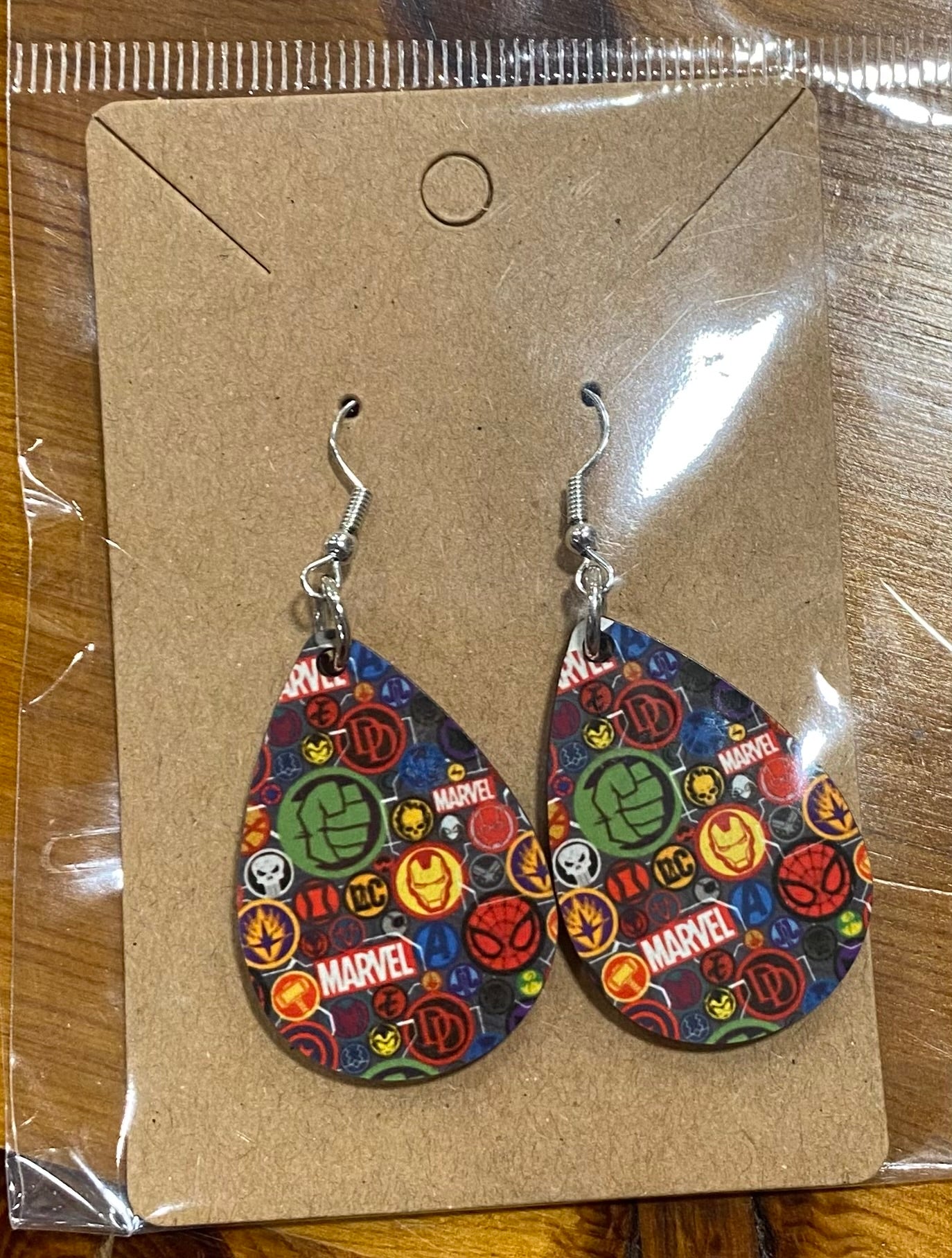 DC Marvel Pattern, Handmade Earrings