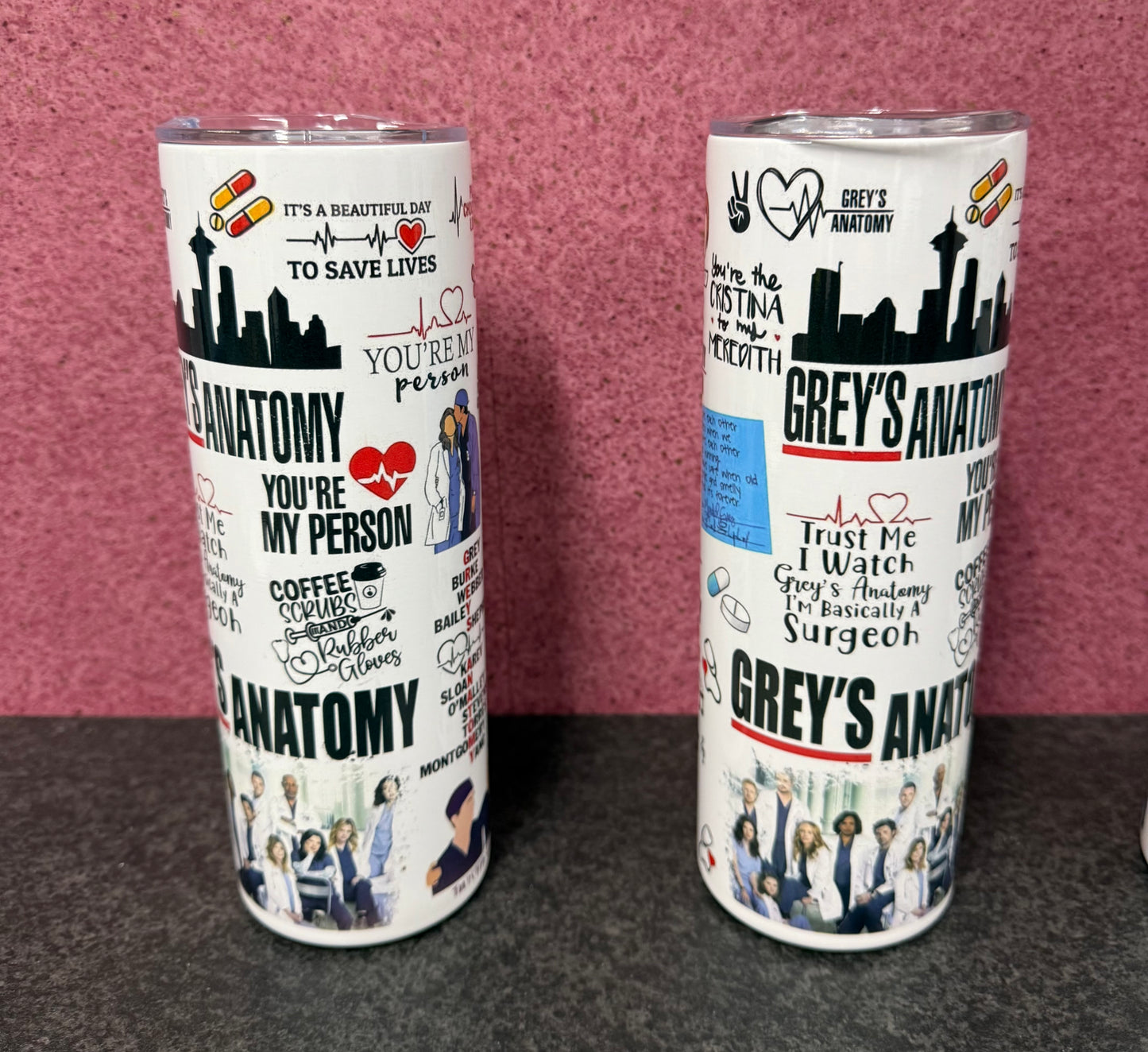 Greys Anatomy, 20oz Tumbler, Insulated, Stainless Steel, Hot & Cold use