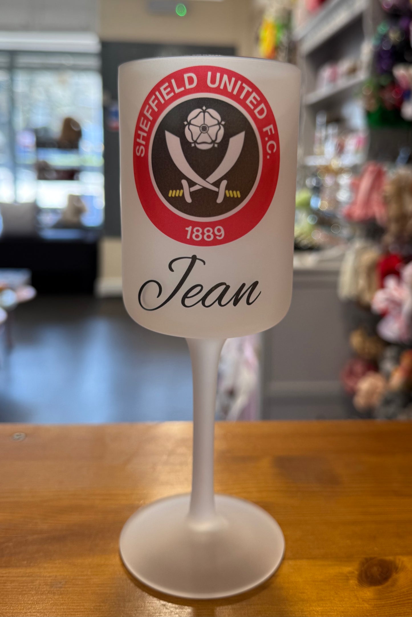 Sheffield United, Wine Goblet Glass, Personalised
