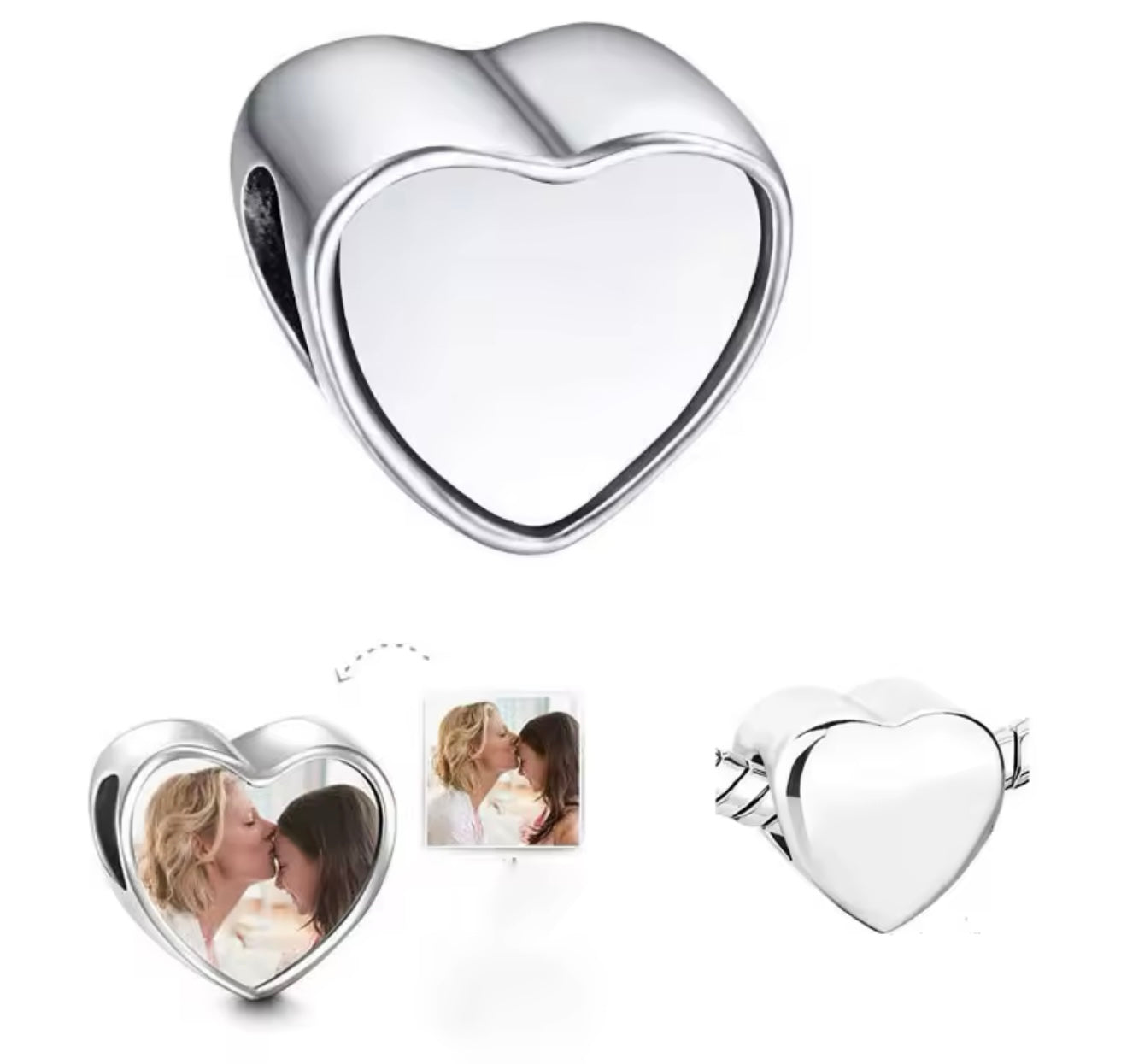 Double sided Photo Charm, Necklace, Bridesmaid, Mother of the Bride, Birthday, Memorial, Personalised