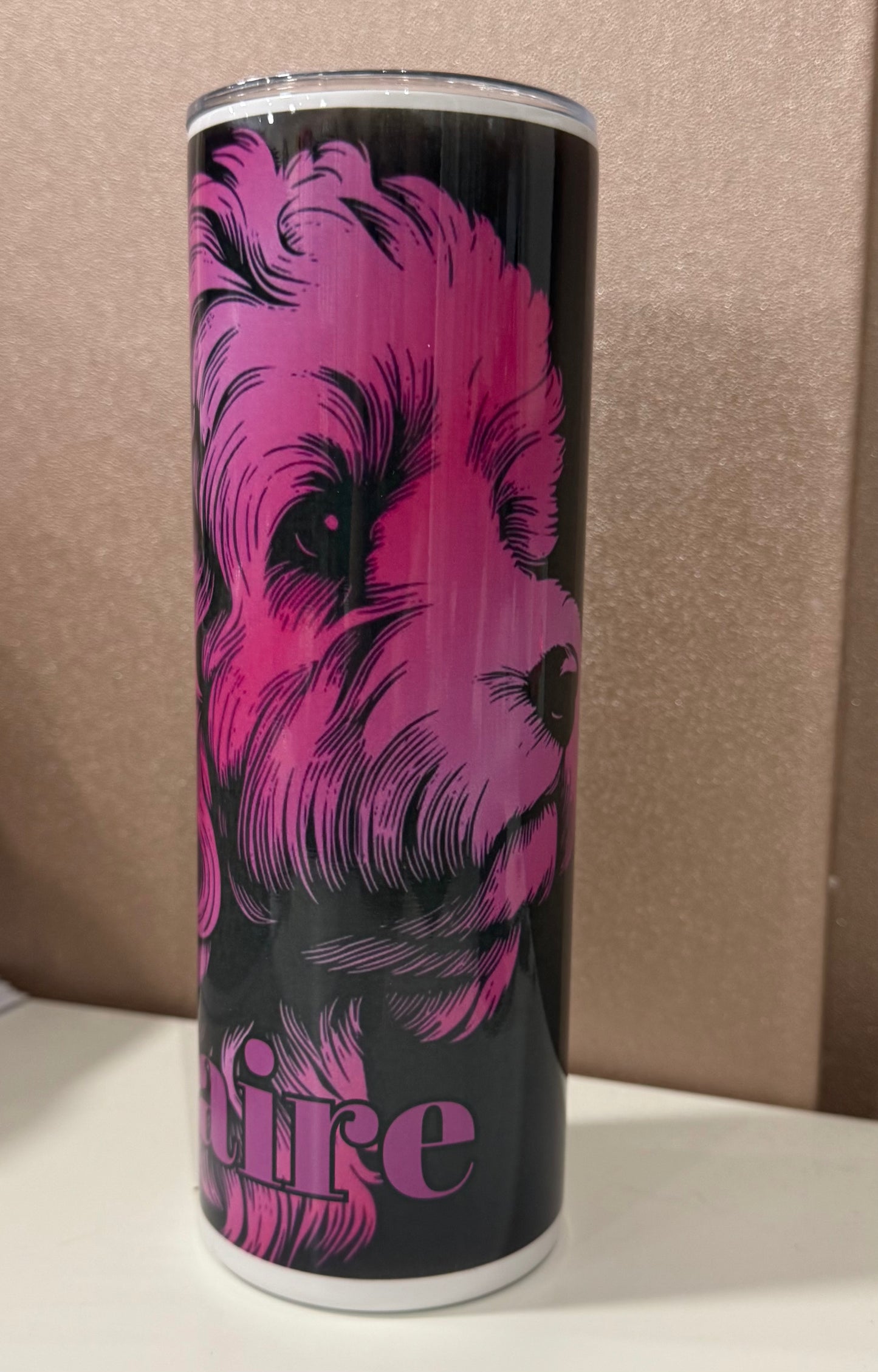 Cockapoo, Pink, Neon, 20oz Tumbler, Insulated, Stainless Steel, Hot & Cold use, Dog