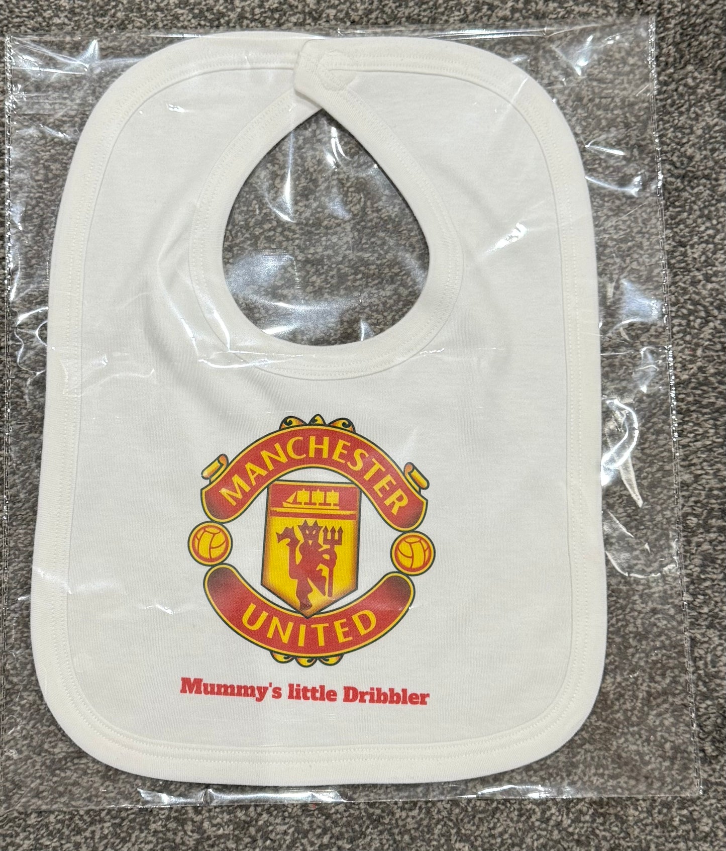 Manchester United Personalised Baby Bib! Family Name, Babies Name, Football Team