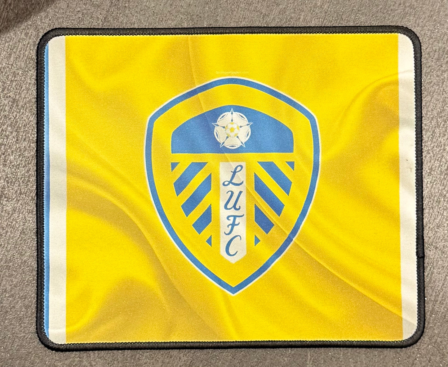 Leeds United Design, Fabric Mouse Mat, Desk Saver, Gamer, Work, Computer