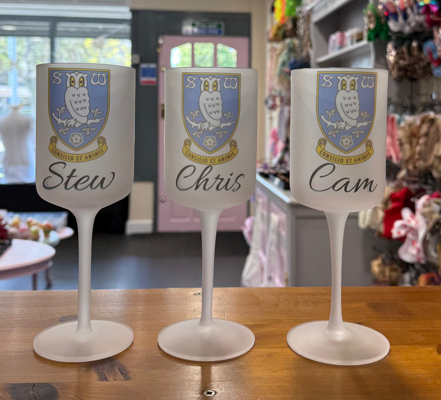 Sheffield Wednesday, Wine Goblet Glass, Personalised