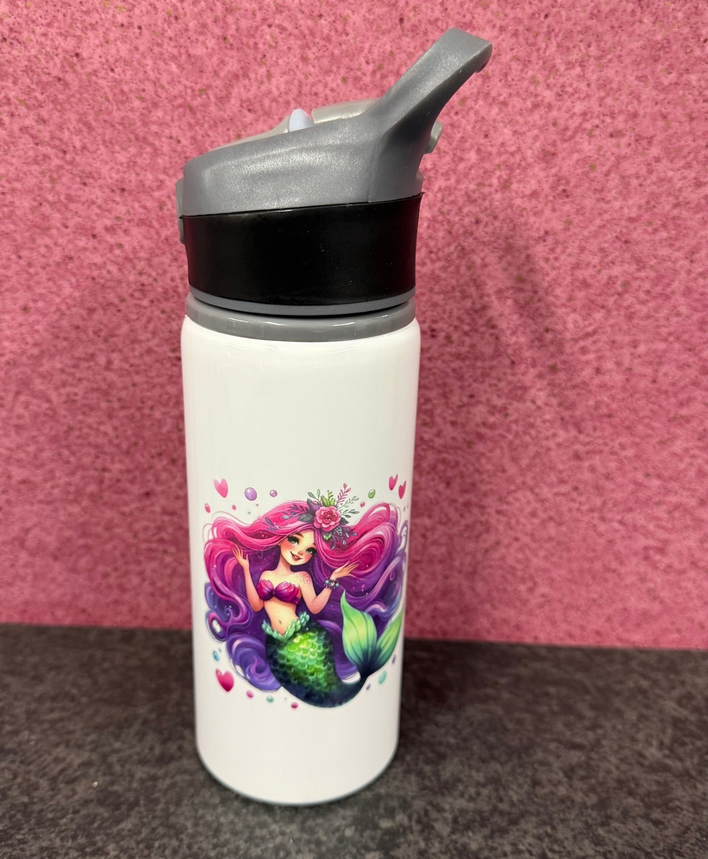 Mermaid, Straw Lid, Flip Top, Water Bottle, Personalised