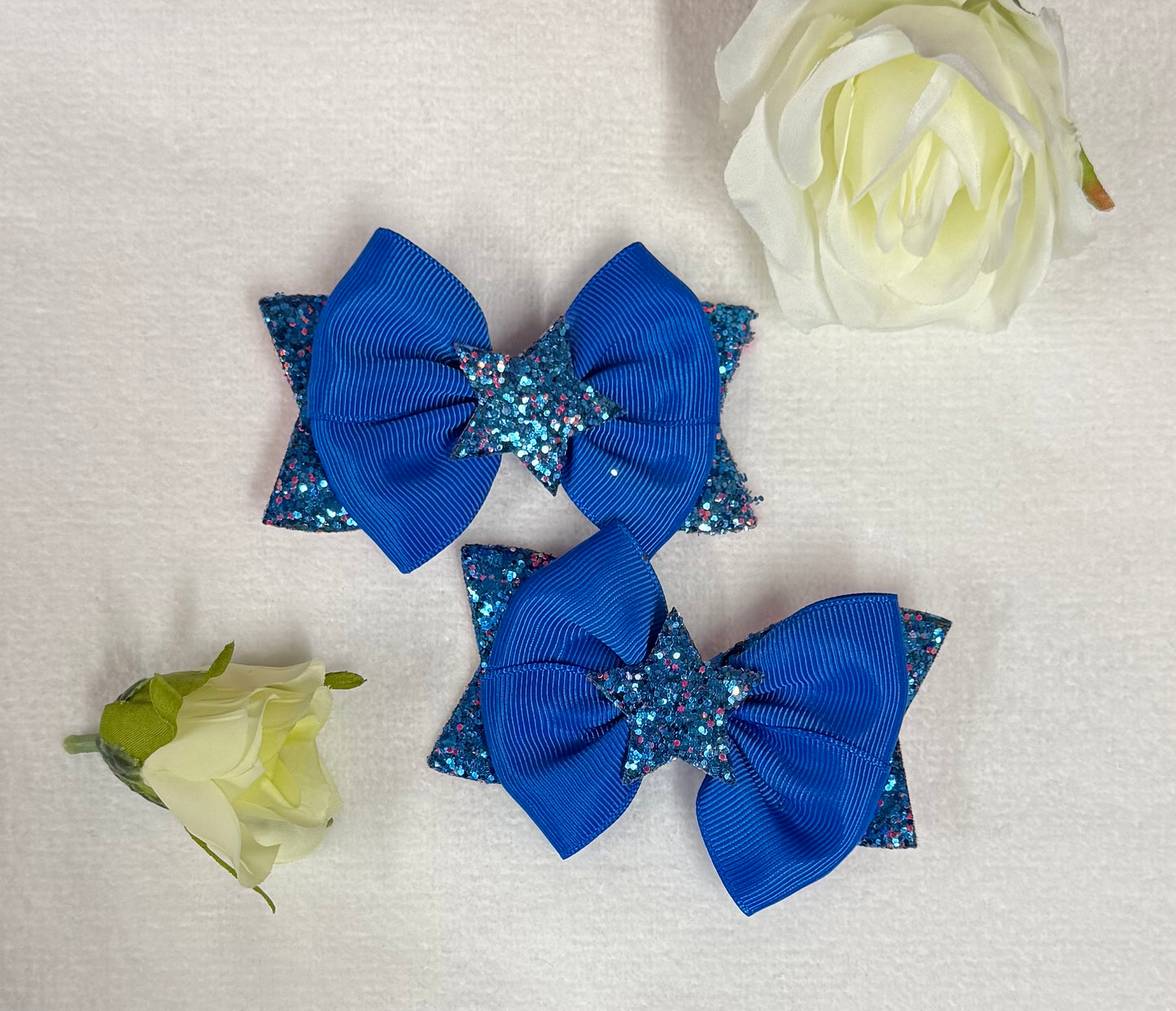 Blue Star Hairbows, Hair, Bow, School, Hair Clip