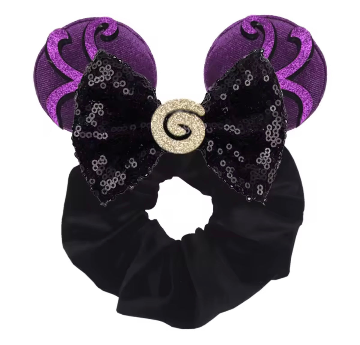 Mouse Ear Velvet Scrunchie, Ursula, Mermaid, Ariel