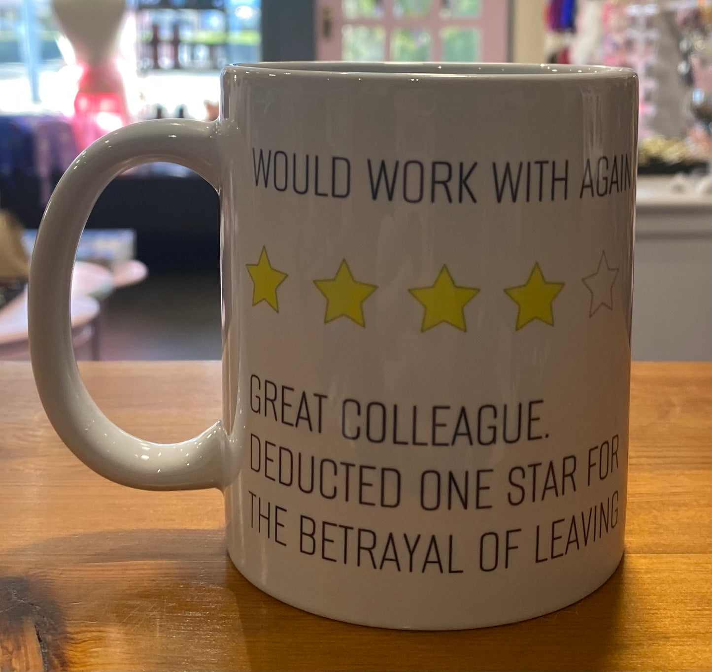 Work Colleague, 4 Stars, Would Work with Again, Ceramic Mug & Coaster, Leaving Gift