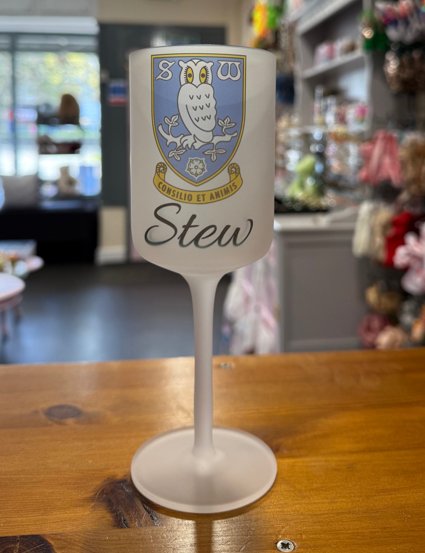 Sheffield Wednesday, Wine Goblet Glass, Personalised