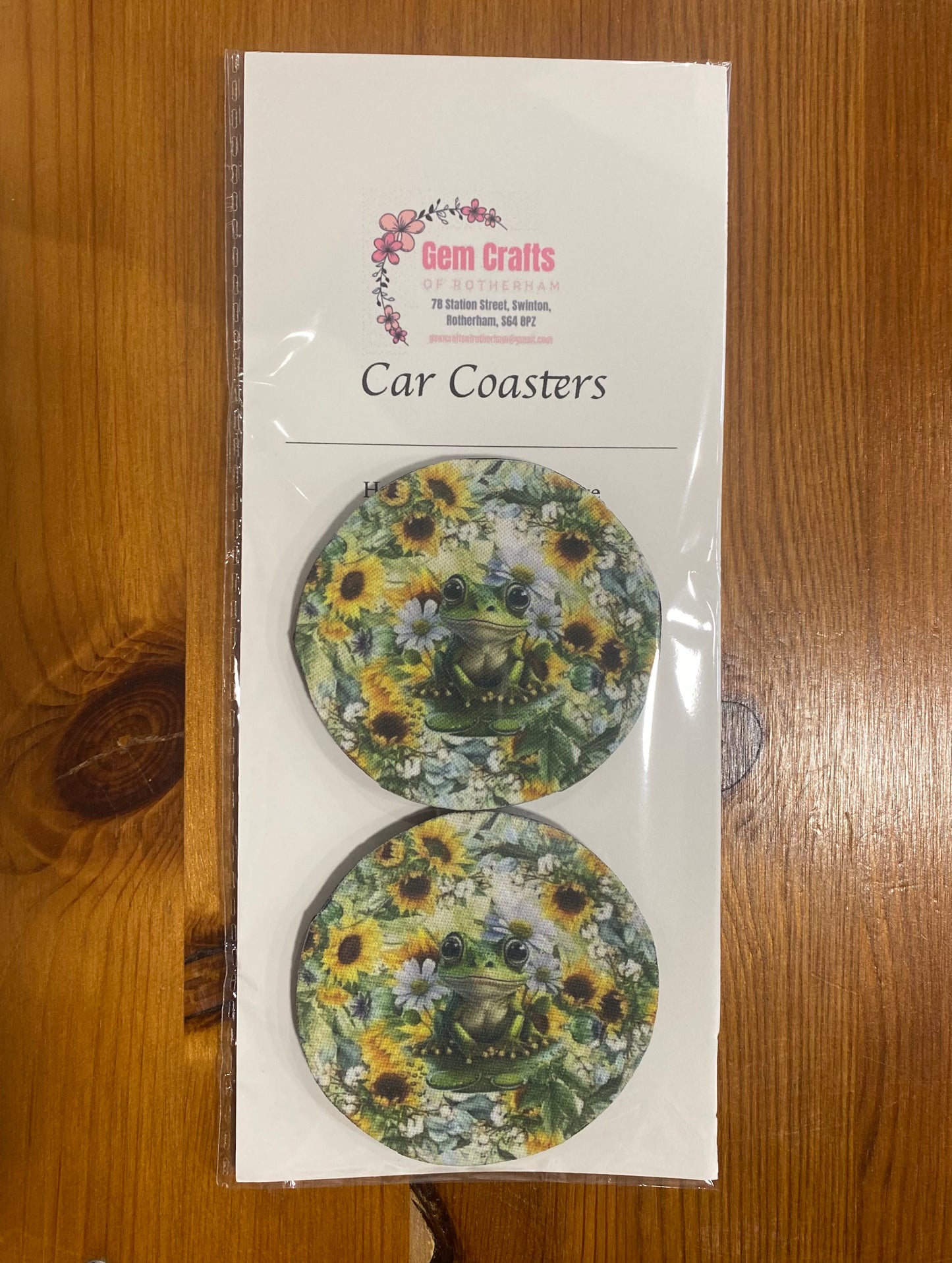 Cute Frog, Car Coasters, Car Decoration, Set of 2