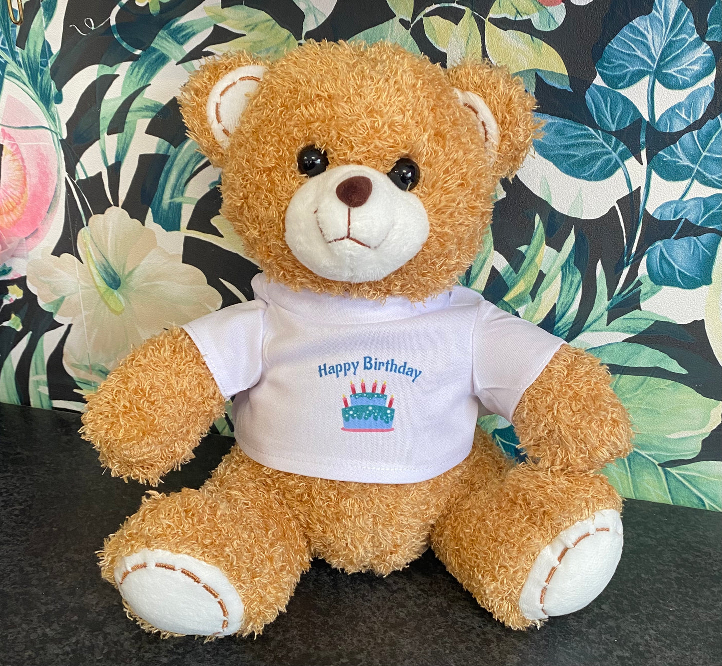 Teddy Bear, T-Shirt Bear, Personalised Soft Toy, Birthday, Anniversary, Announcement