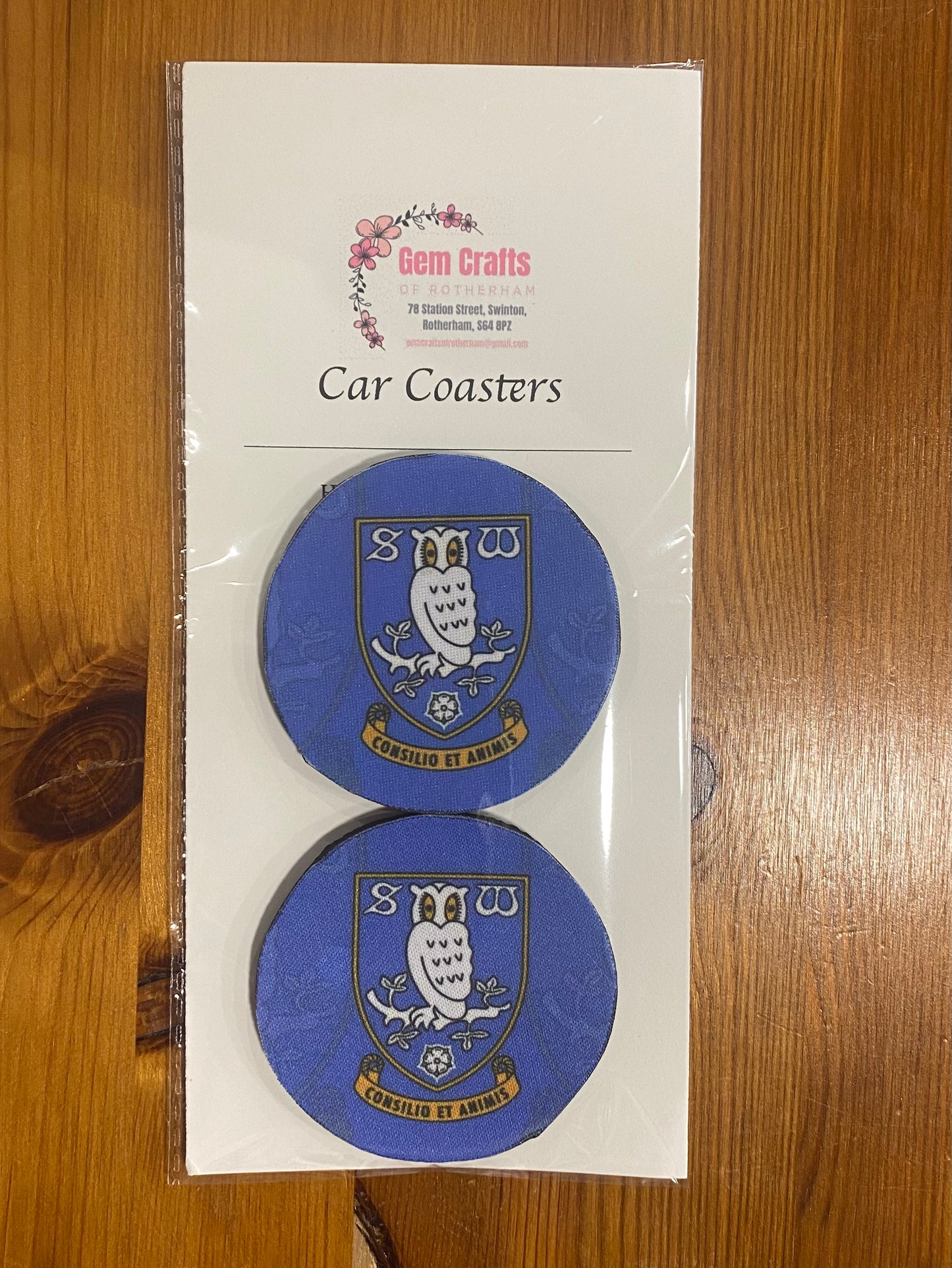 Sheffield Wednesday, Football, Car Coasters, Funny Car Decoration, Set of 2