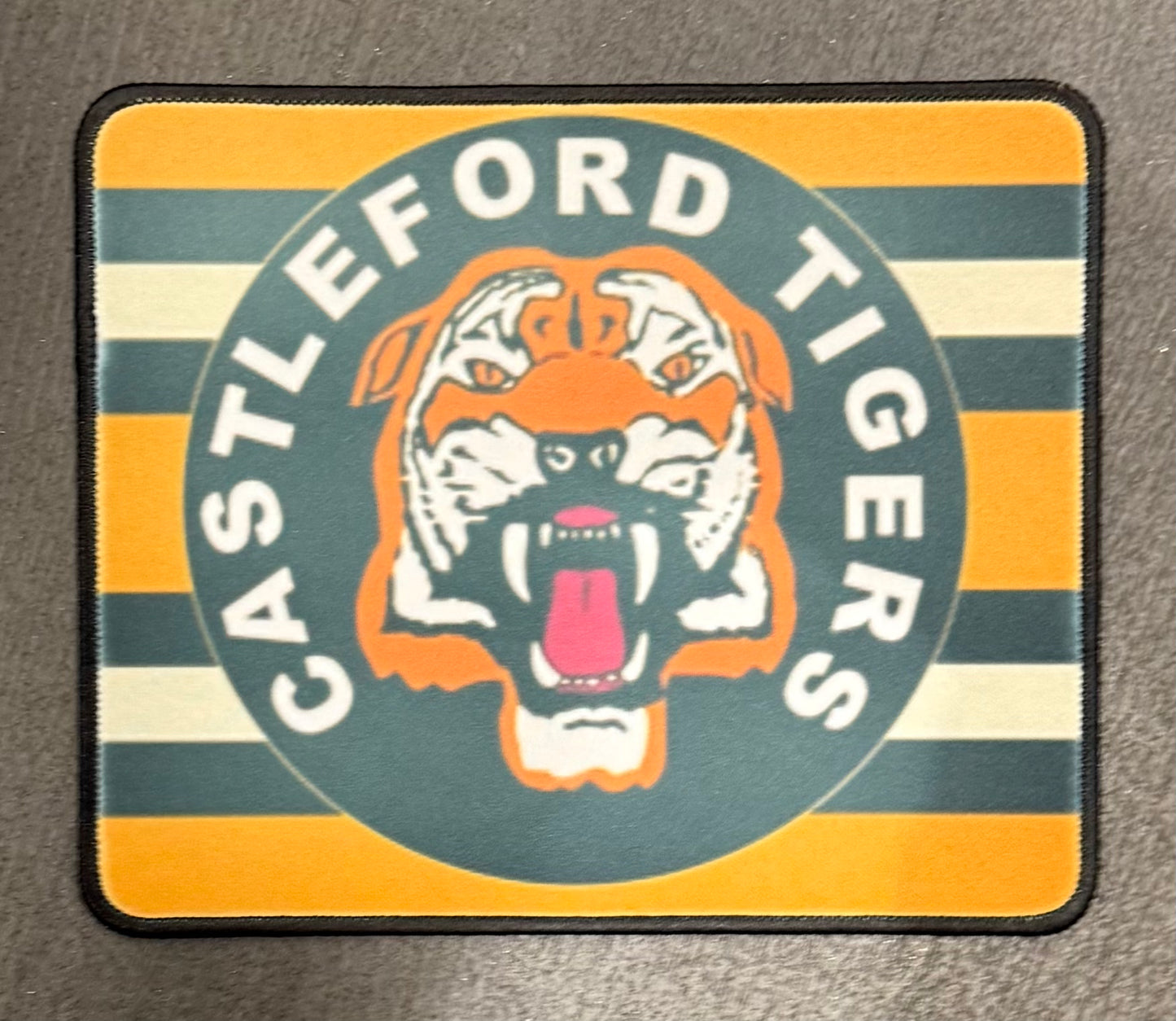 Castleford Tigers Design, Fabric Mouse Mat, Desk Saver, Gamer, Work, Computer