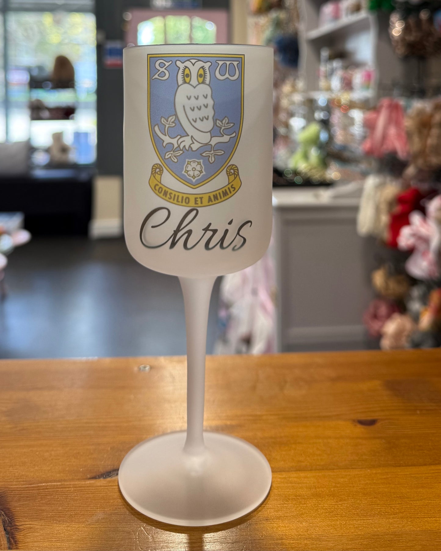 Sheffield Wednesday, Wine Goblet Glass, Personalised