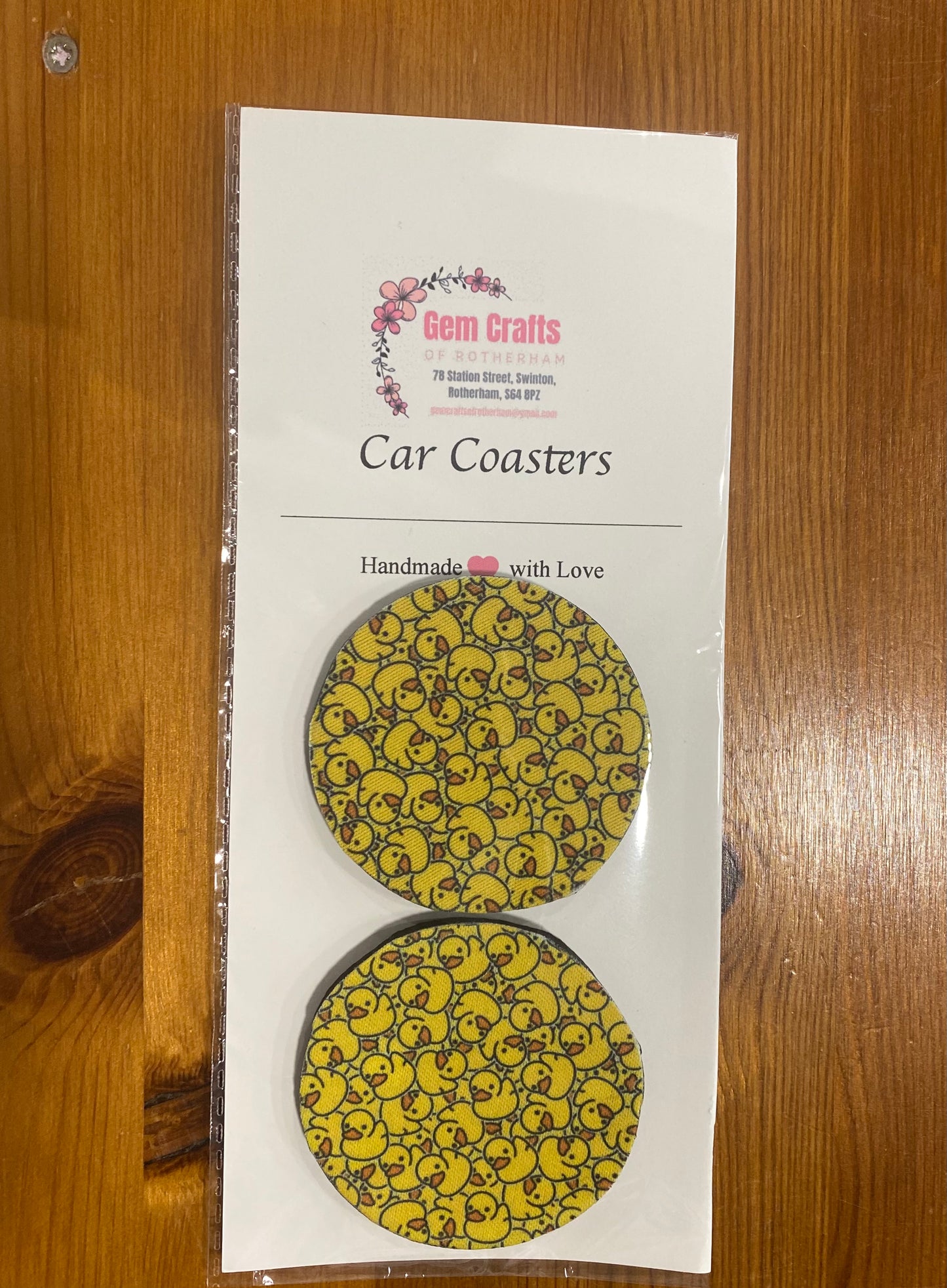 Ducks, Yellow Ducks, Car Coasters, Car Decoration, Set of 2