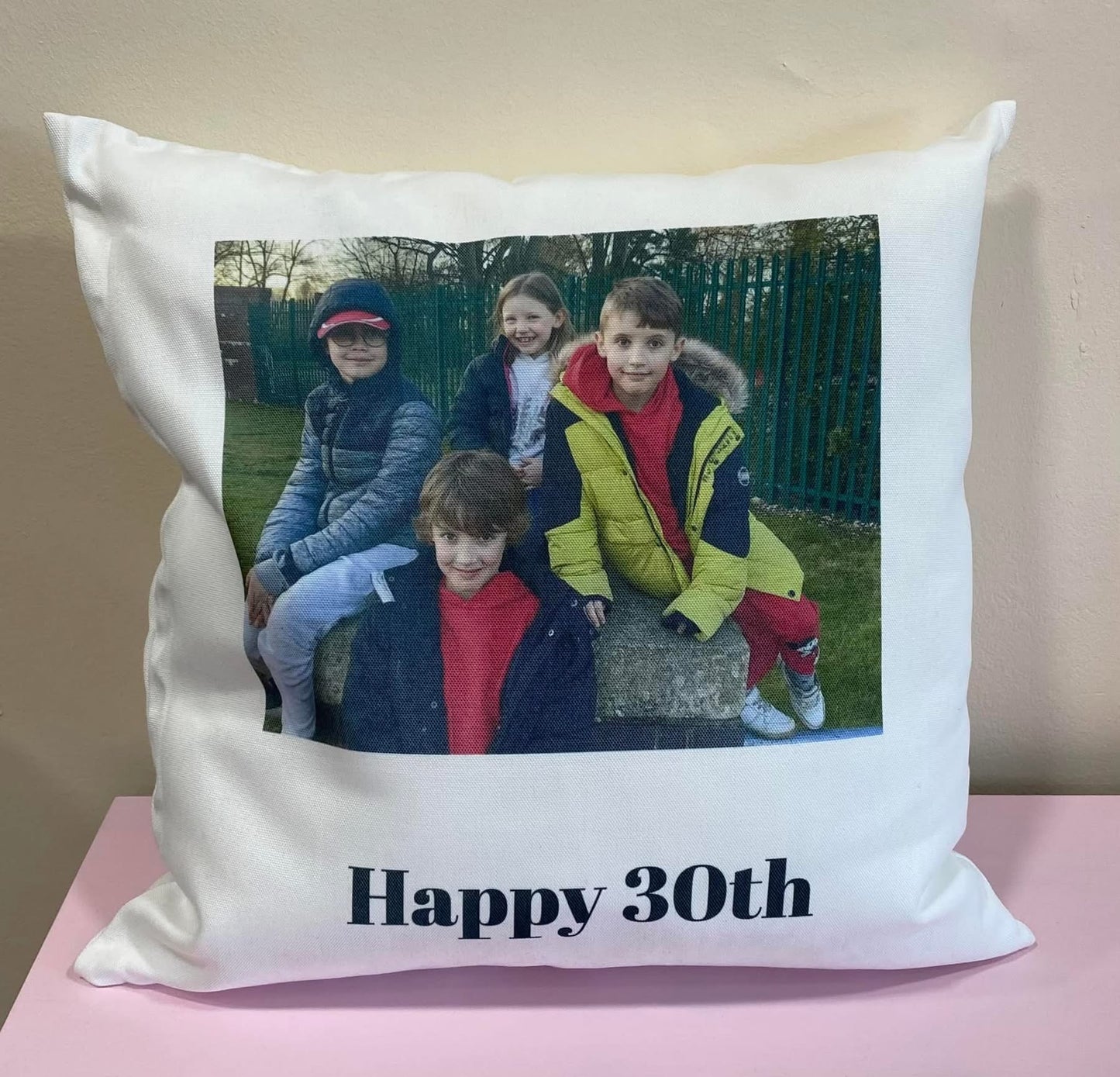 Photo Personalised Message Cushion, 1 Photos, Birthday, Gift