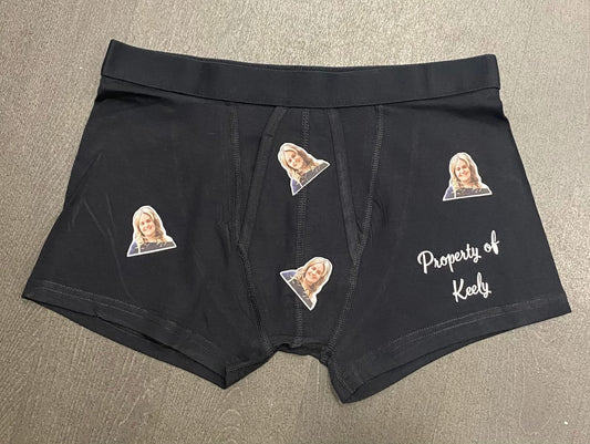 Your Face on Boxer Shorts, Property of … Personalised Novelty Adult Shorts, Gifts