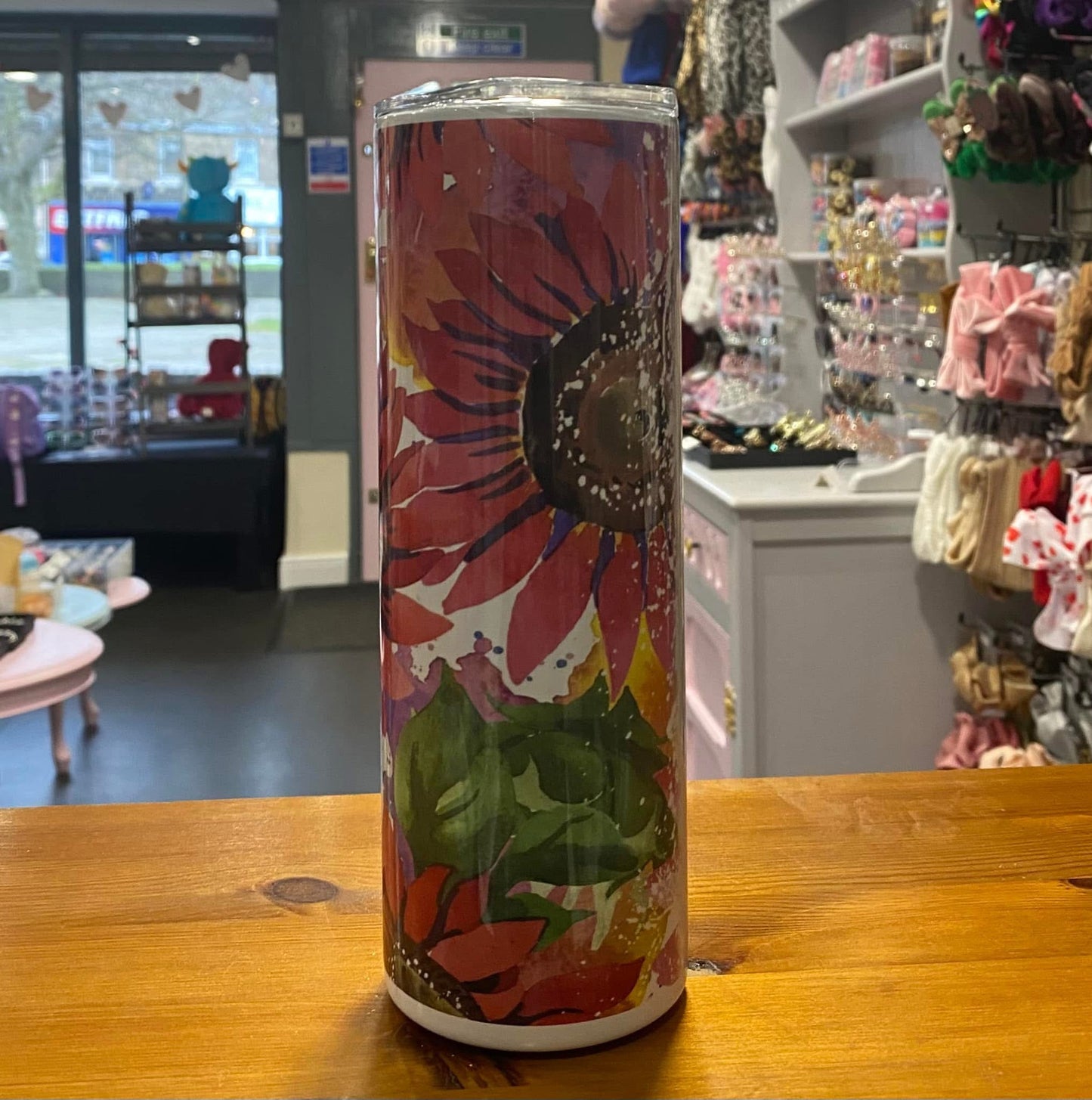 Mum, Pink Flowers, 20oz Tumbler, Insulated, Stainless Steel, Hot & Cold use, Personalised