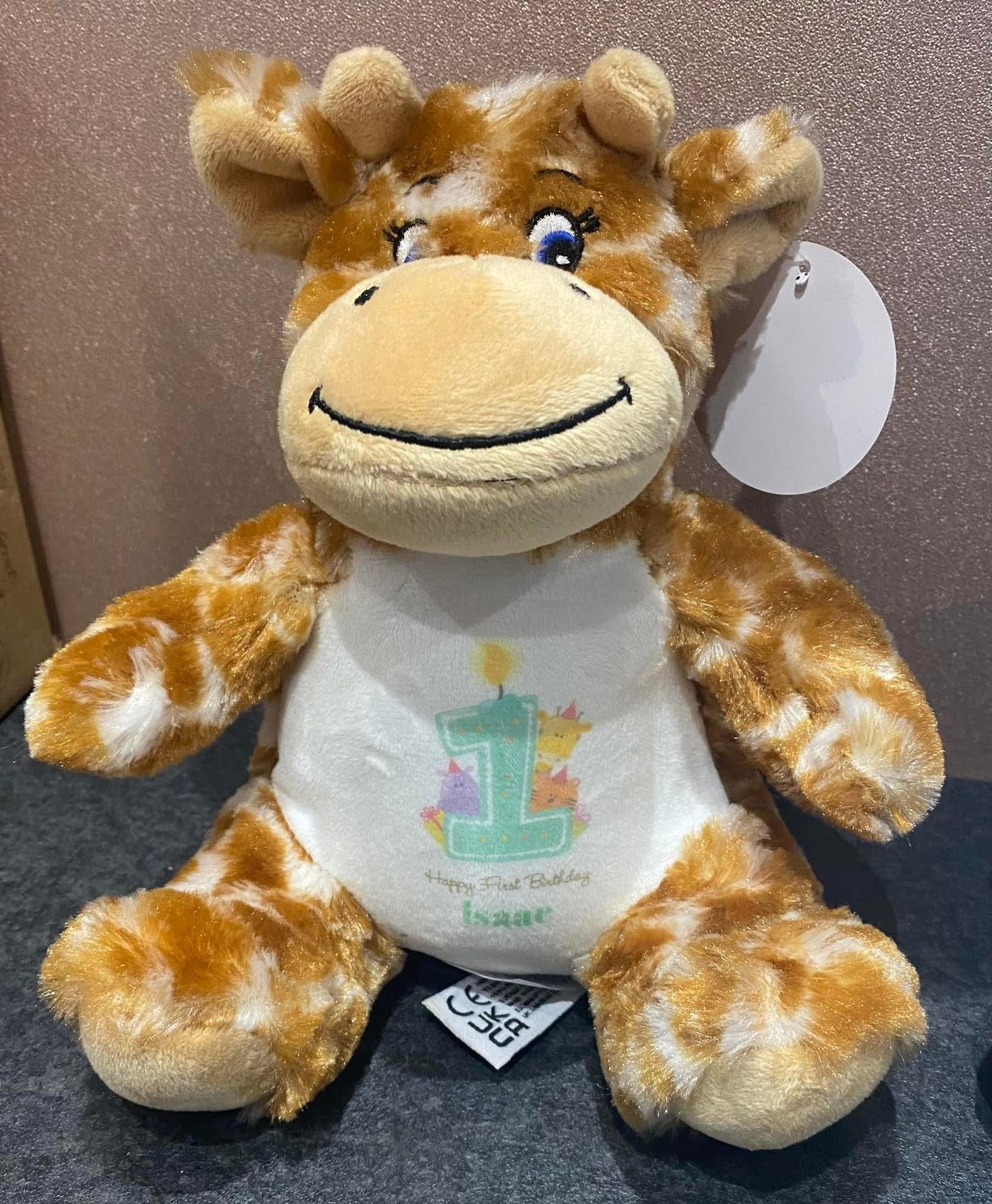 Brown Giraffe, Mini Mumbles Bear, Print Me Bear, Personalised Soft Toy