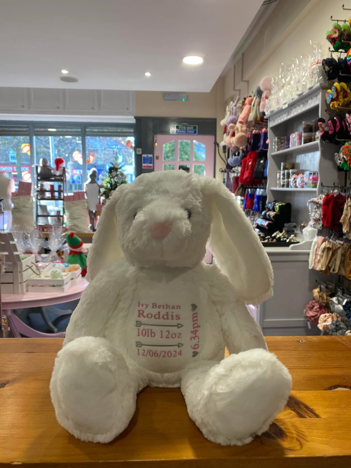 White Bunny, Rabbit, Mini Mumbles Bear, Print Me Bear, Personalised Soft Toy