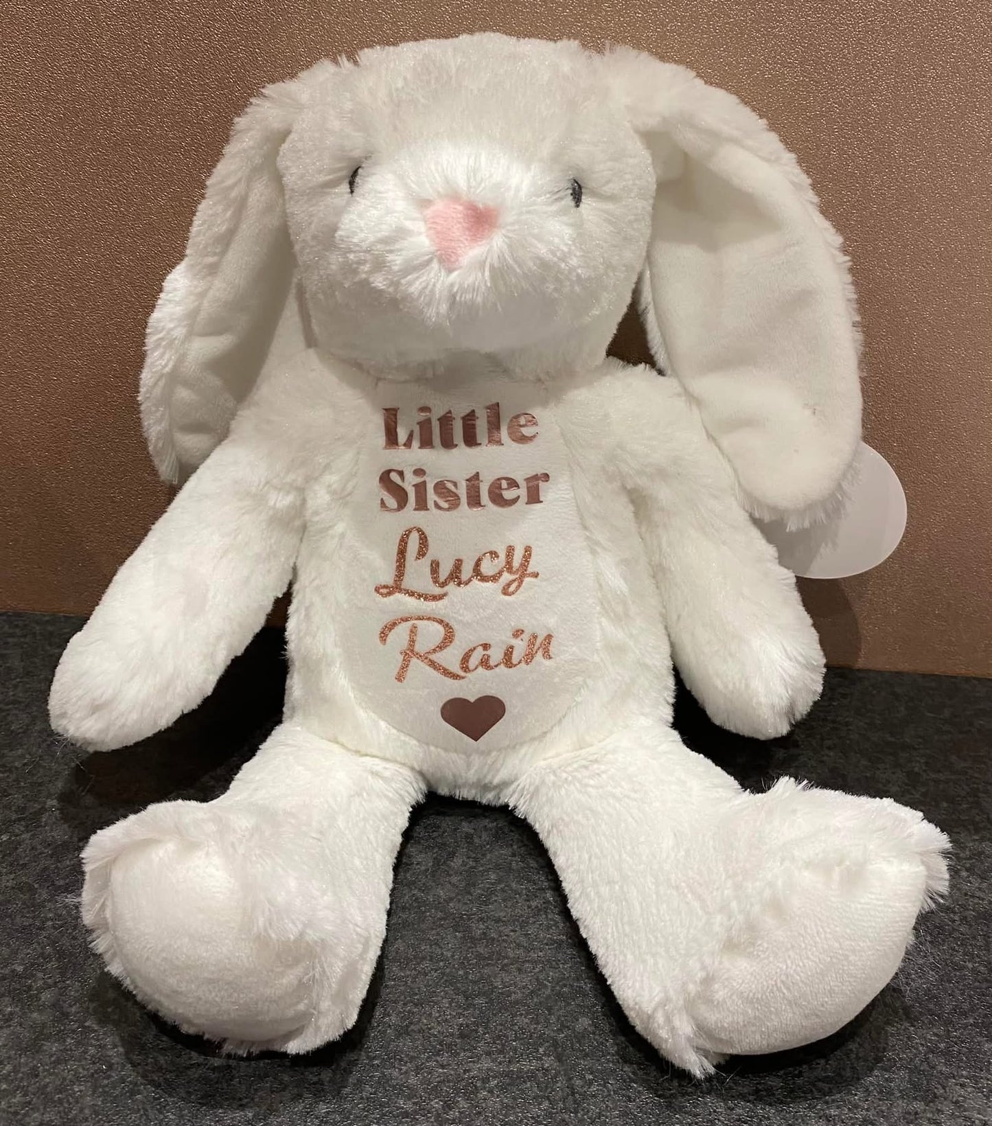 White Bunny, Rabbit, Mini Mumbles Bear, Print Me Bear, Personalised Soft Toy