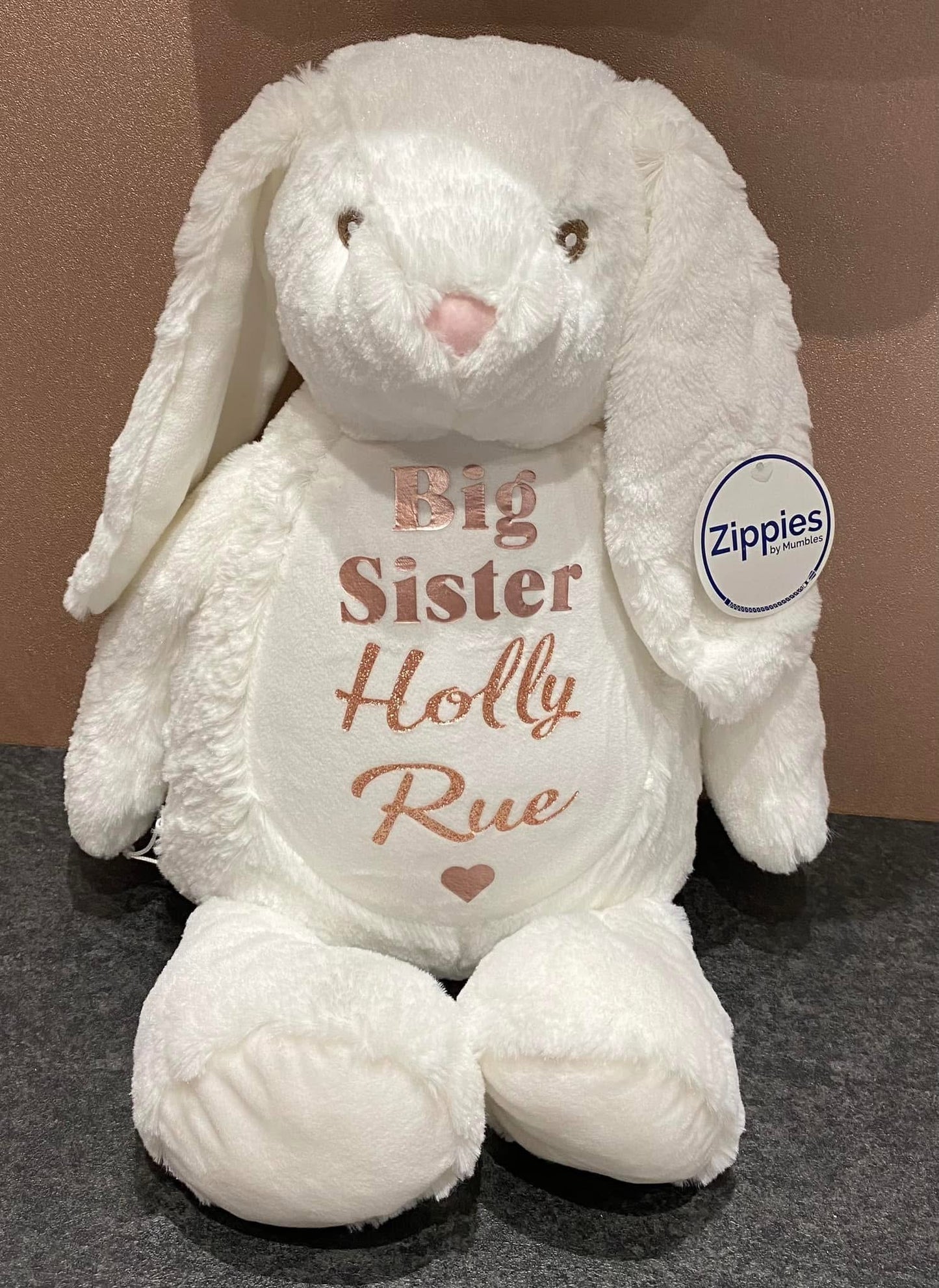 White Rabbit, Mumbles Bear, Personalised Soft Toy