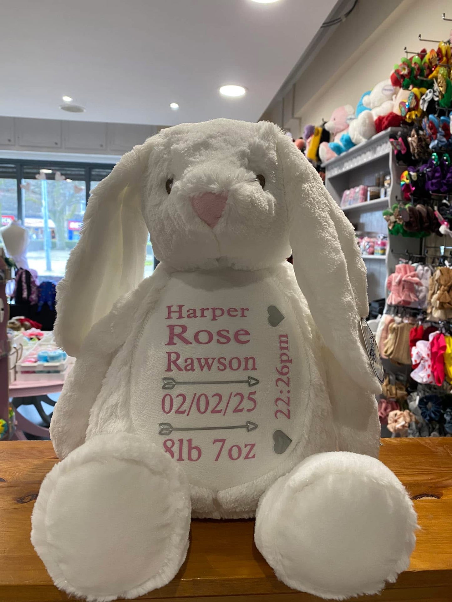 White Rabbit, Mumbles Bear, Personalised Soft Toy