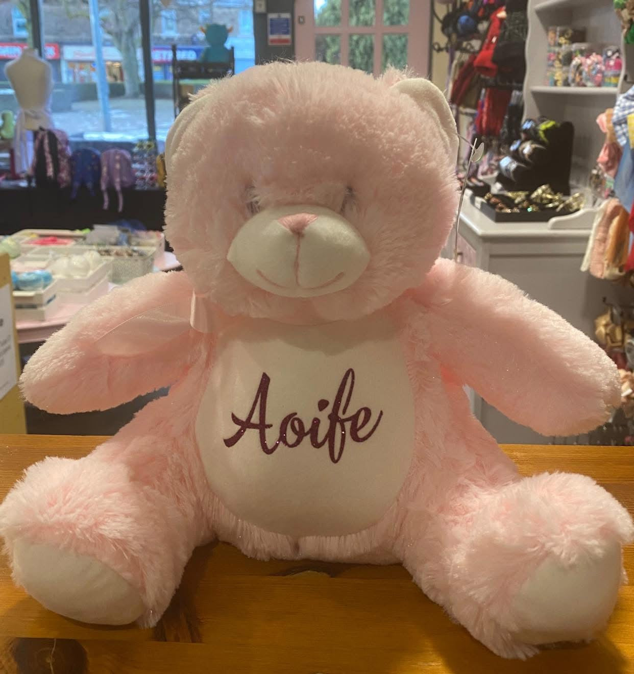 Pink Bear, Mini Mumbles Bear, Print Me Bear, Personalised Soft Toy