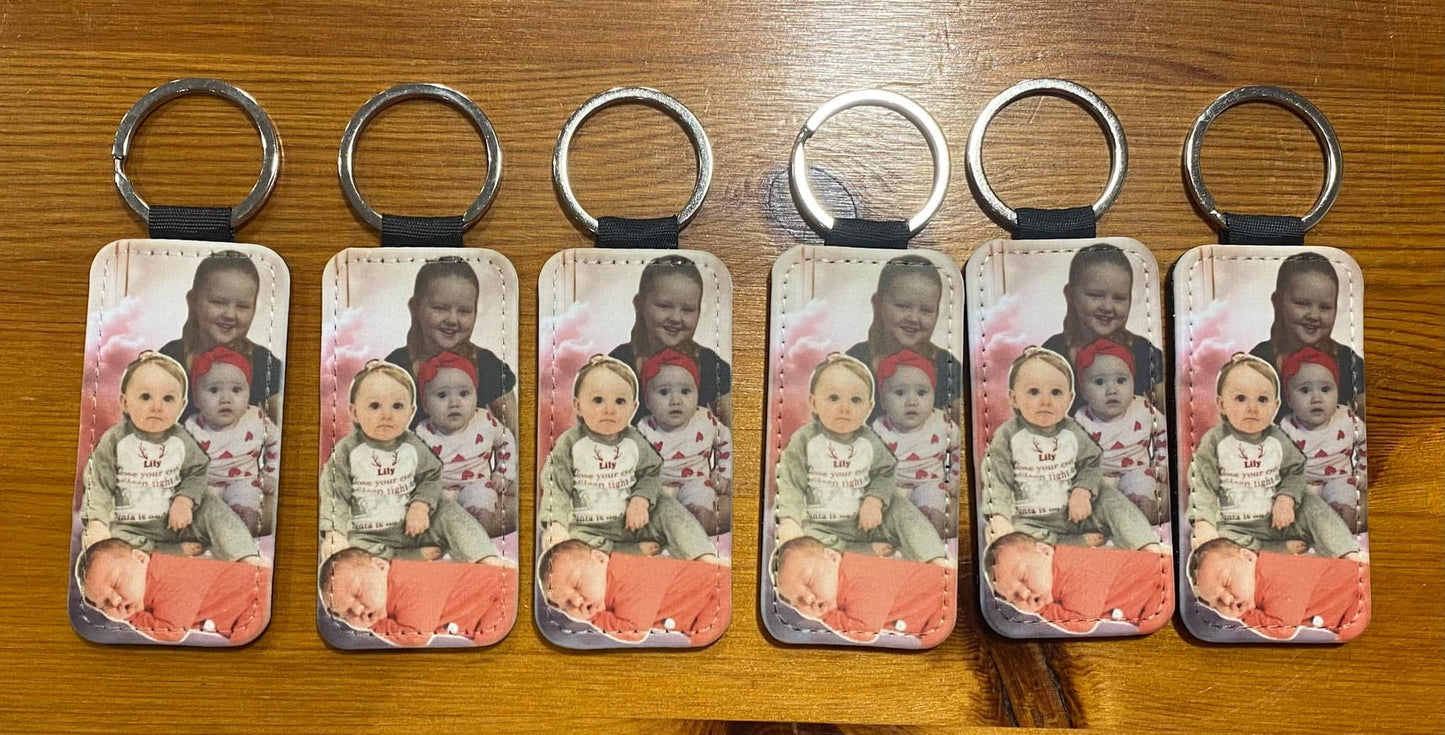 Personalised, Photo, Leather Keyring, Key Ring