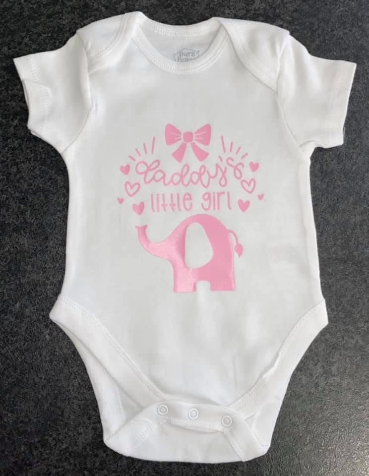 Daddys Little Girl, Baby Personalised Vest Ages 0-12 months, White