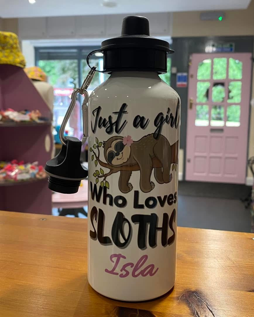 Just a girl who loves sloths, Water Bottle, 600ml, Cold, Drinks