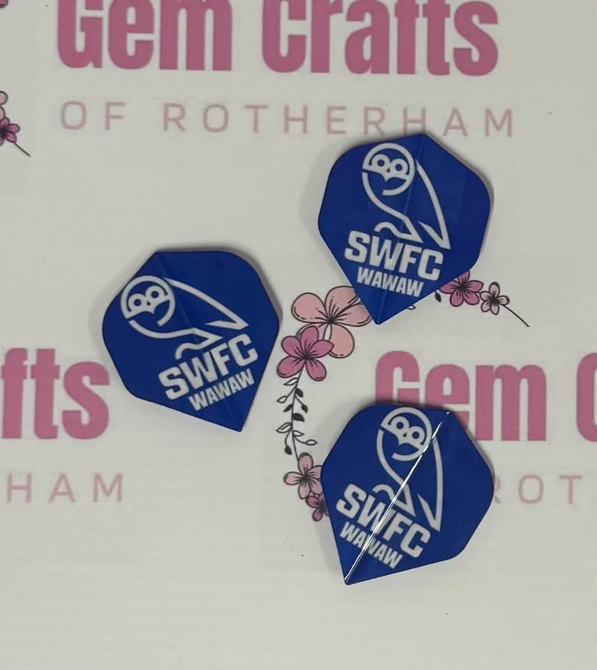 Dart Flyts, Dart Flights, Set of 3, Football, Sheffield Wednesday, SWFC, New Logo, WAWAW