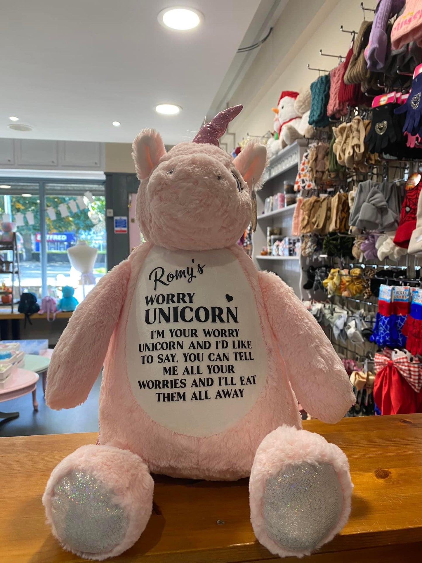 Worry Unicorn, Mumbles Bear, Personalised Soft Toy