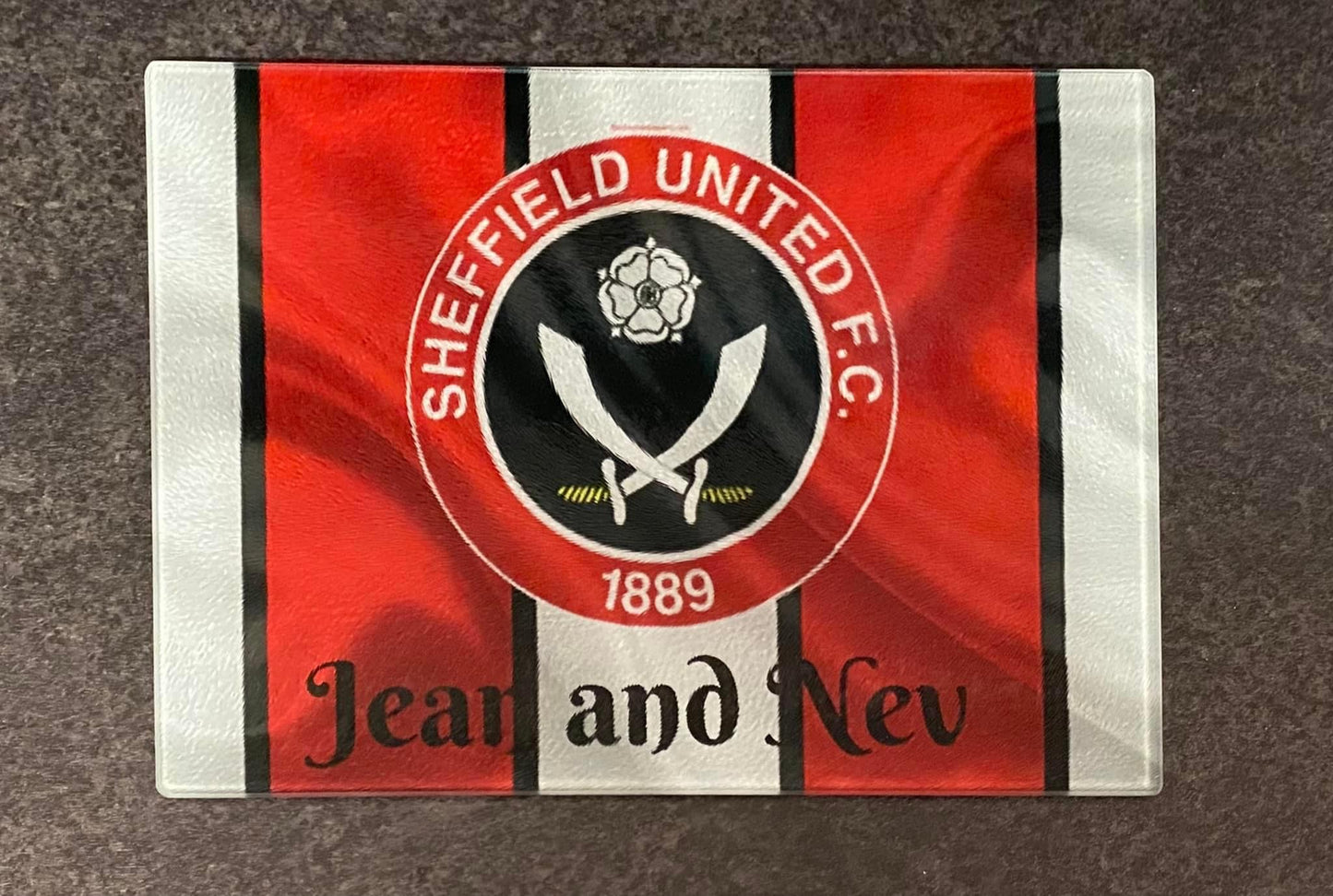 Sheffield United Glass Chopping Board, SUFC, Football Team, Worktop Saver