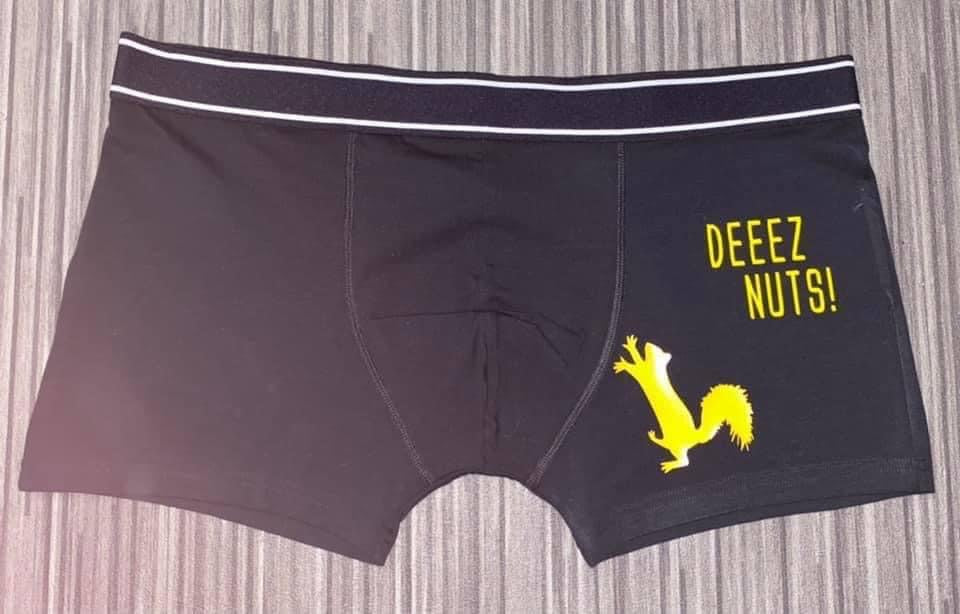 Boxer Shorts, Deeez Nuts, Squirrel, Personalised Novelty Adult Shorts, Valentines, Gifts