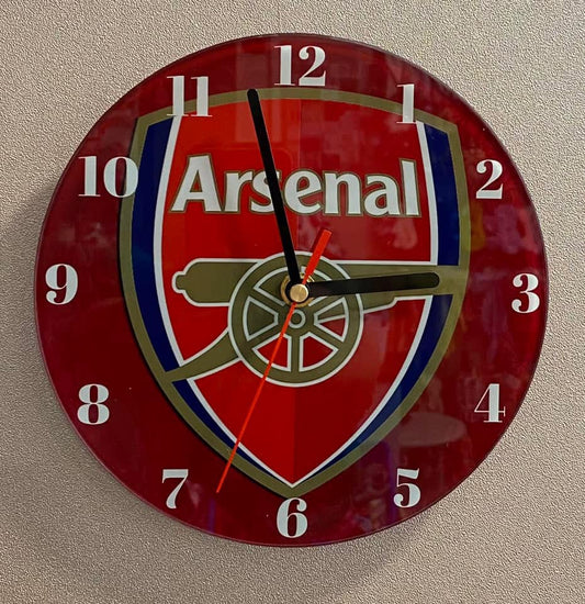 Arsenal, Football Design, Toughened Glass Clock