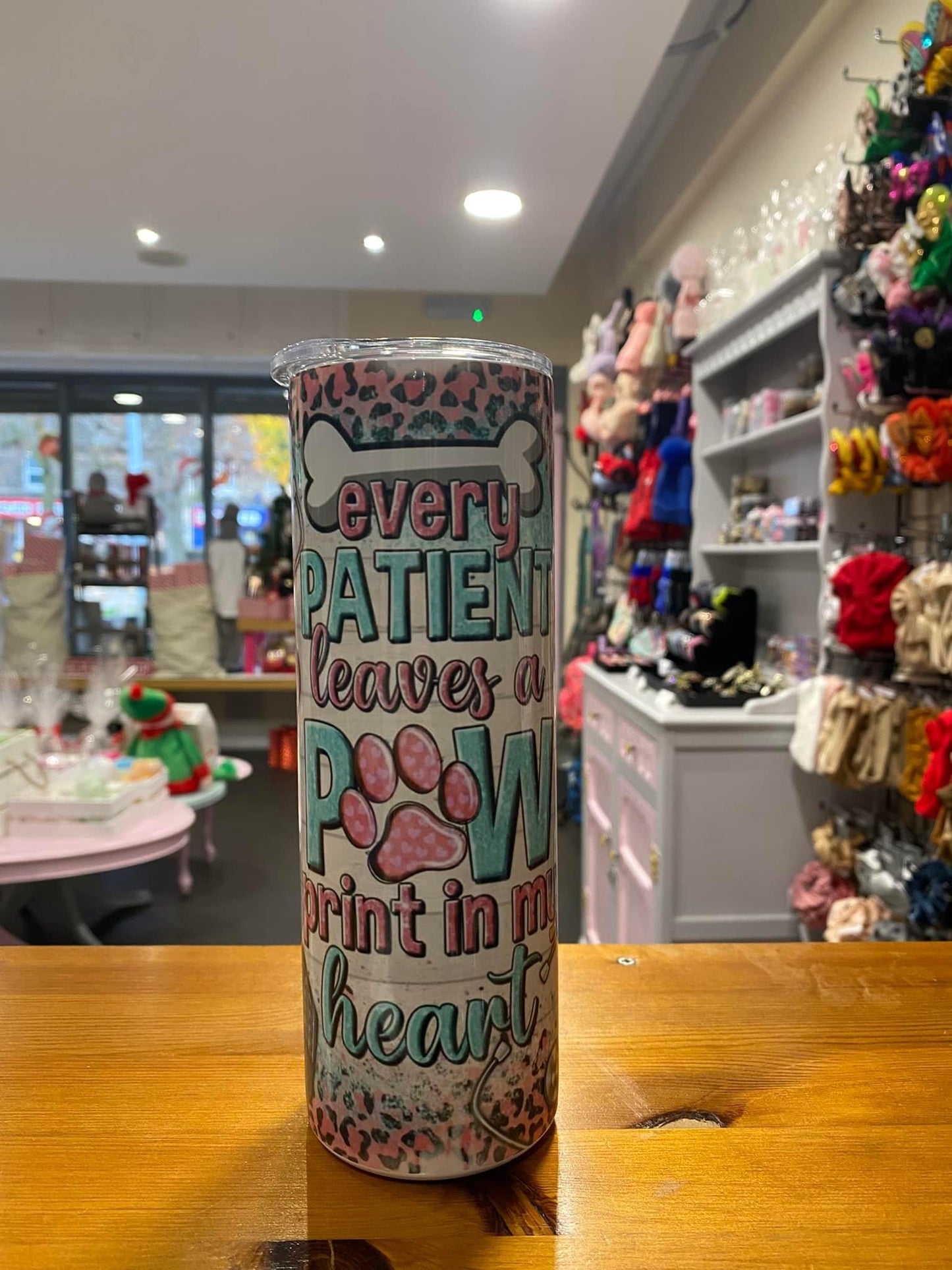 Every patient leave a paw print in my heart, 20oz Tumbler, Insulated, Stainless Steel, Hot & Cold use