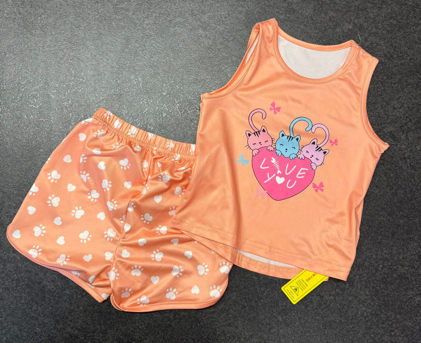 Orange Cats, Short Set, Toddler, Children