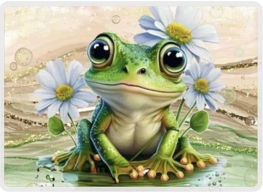 Glass Chopping Board, Cute Frog, Worktop Saver