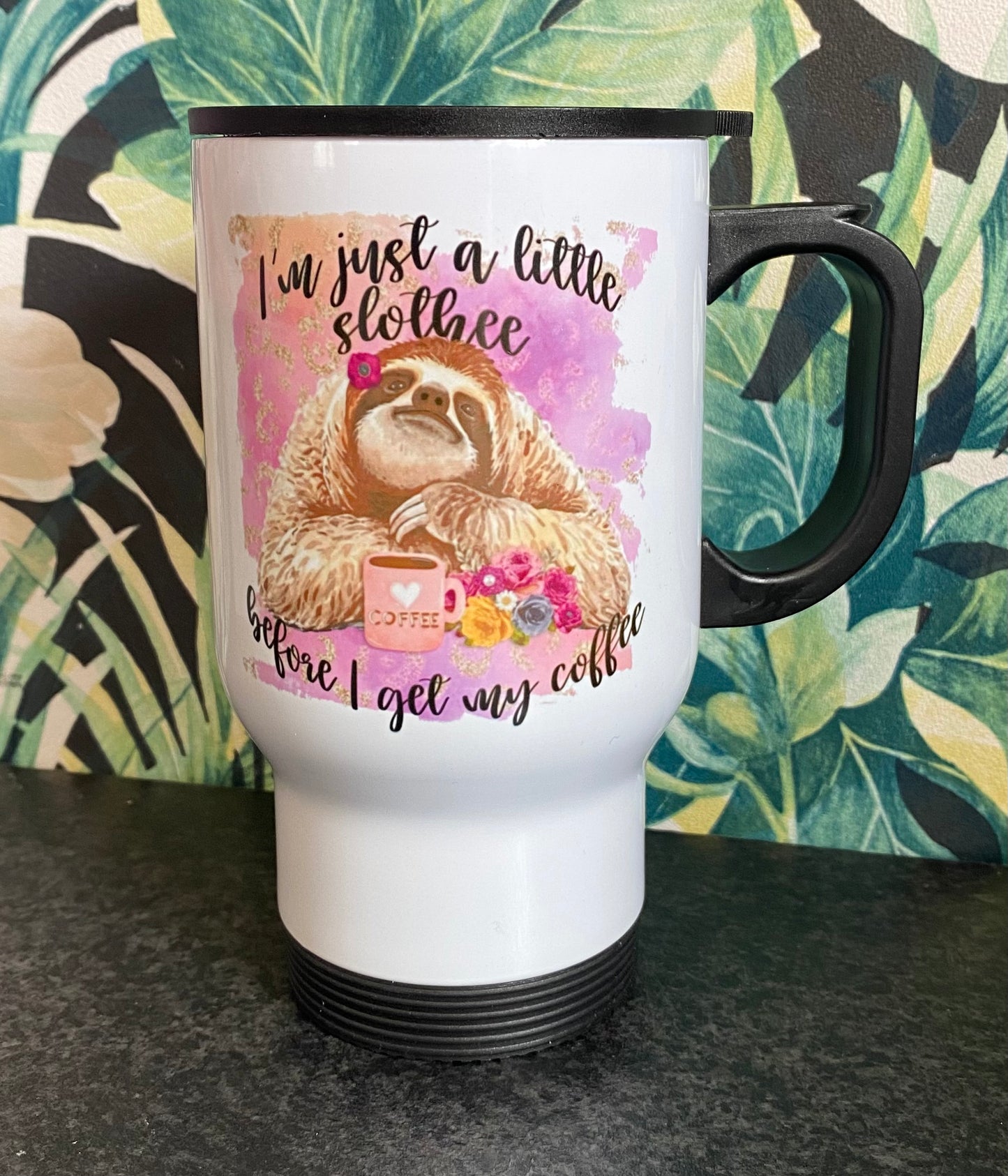 Feeling Slothee, Need Coffee, Thermos, Travel Mug