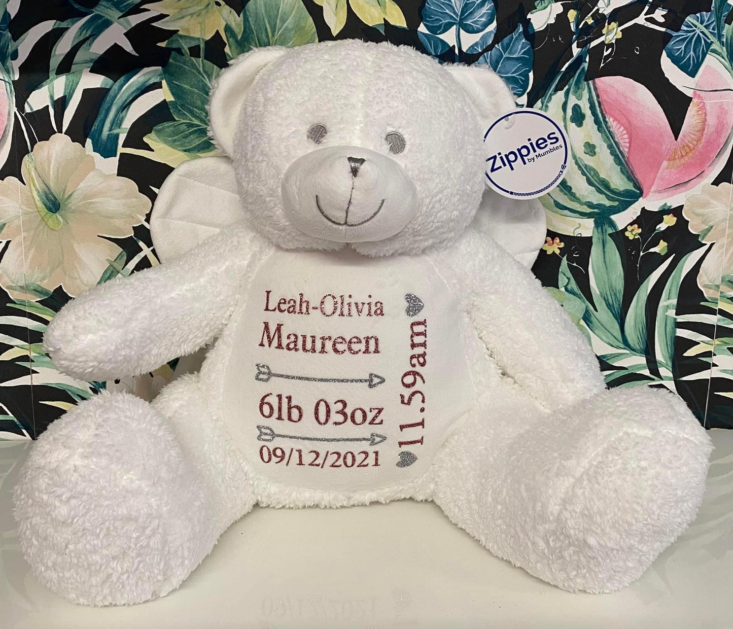 Angel Bear, Mumbles Bear, Personalised Soft Toy